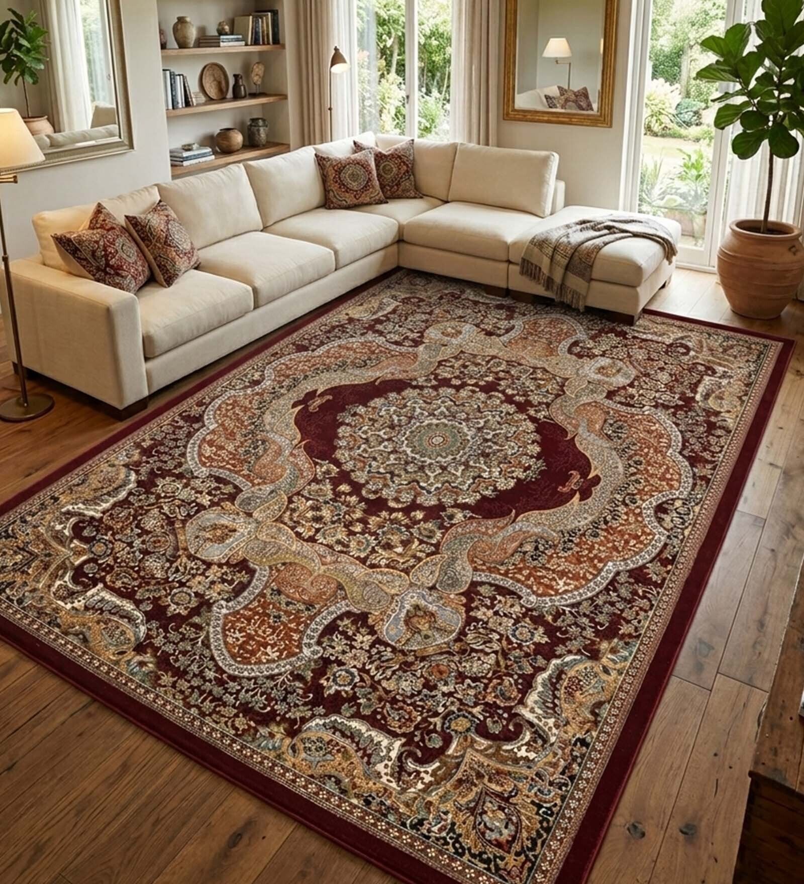 Red Polypropylene Antistatic 120X170Cm Carpet With Cotton Backing