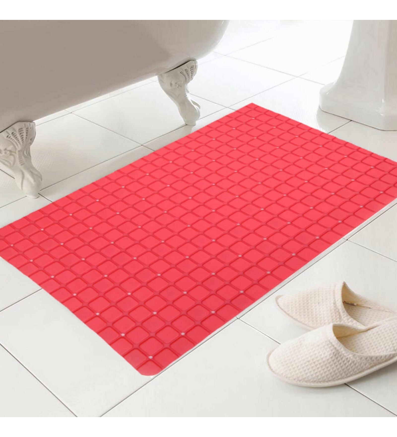 Buy Red PVC 16 x 28 Inch Bath Mat by Skipper Online Bath Mats Bath