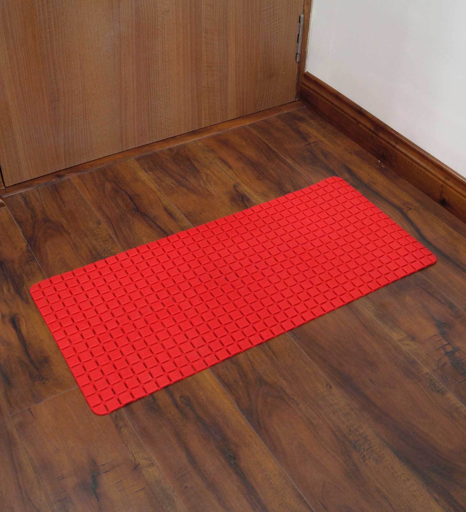 Red PVC Super Soft Bath Mat
