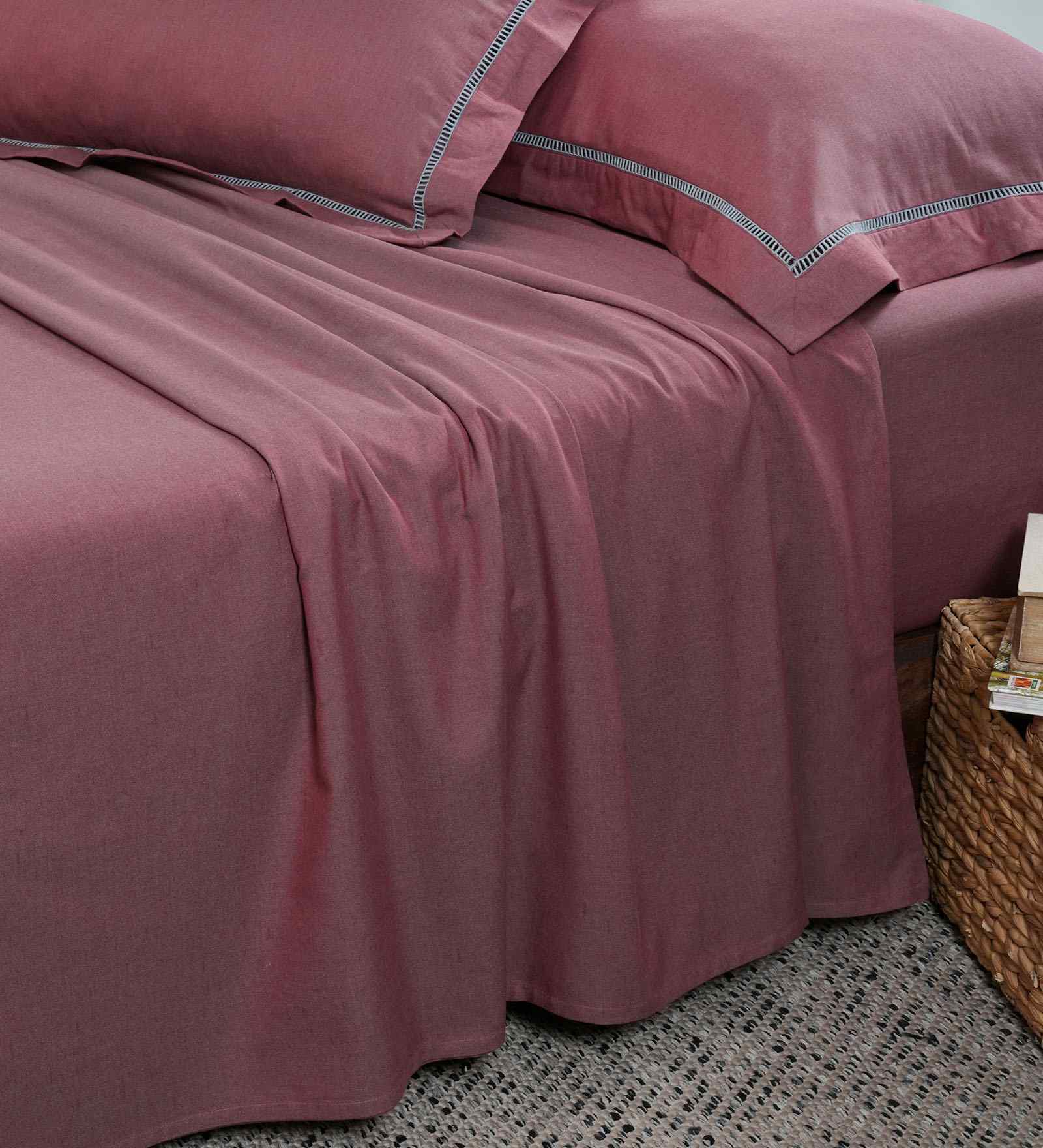 Red Solid 300 TC Cotton King Size Bed Sheet with 2 Pillow Covers 24 Collection