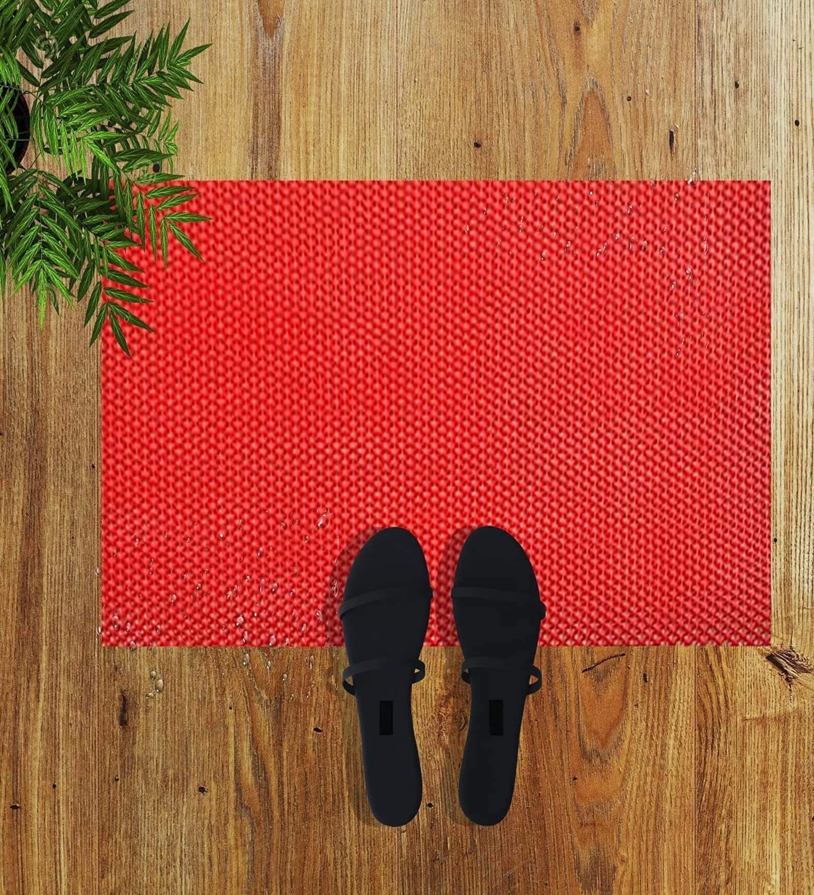 Red Solid PVC 48x24 Inches Antiskid Bath Mat Red Solid PVC 48x24 Inches Antiskid Bath Mat