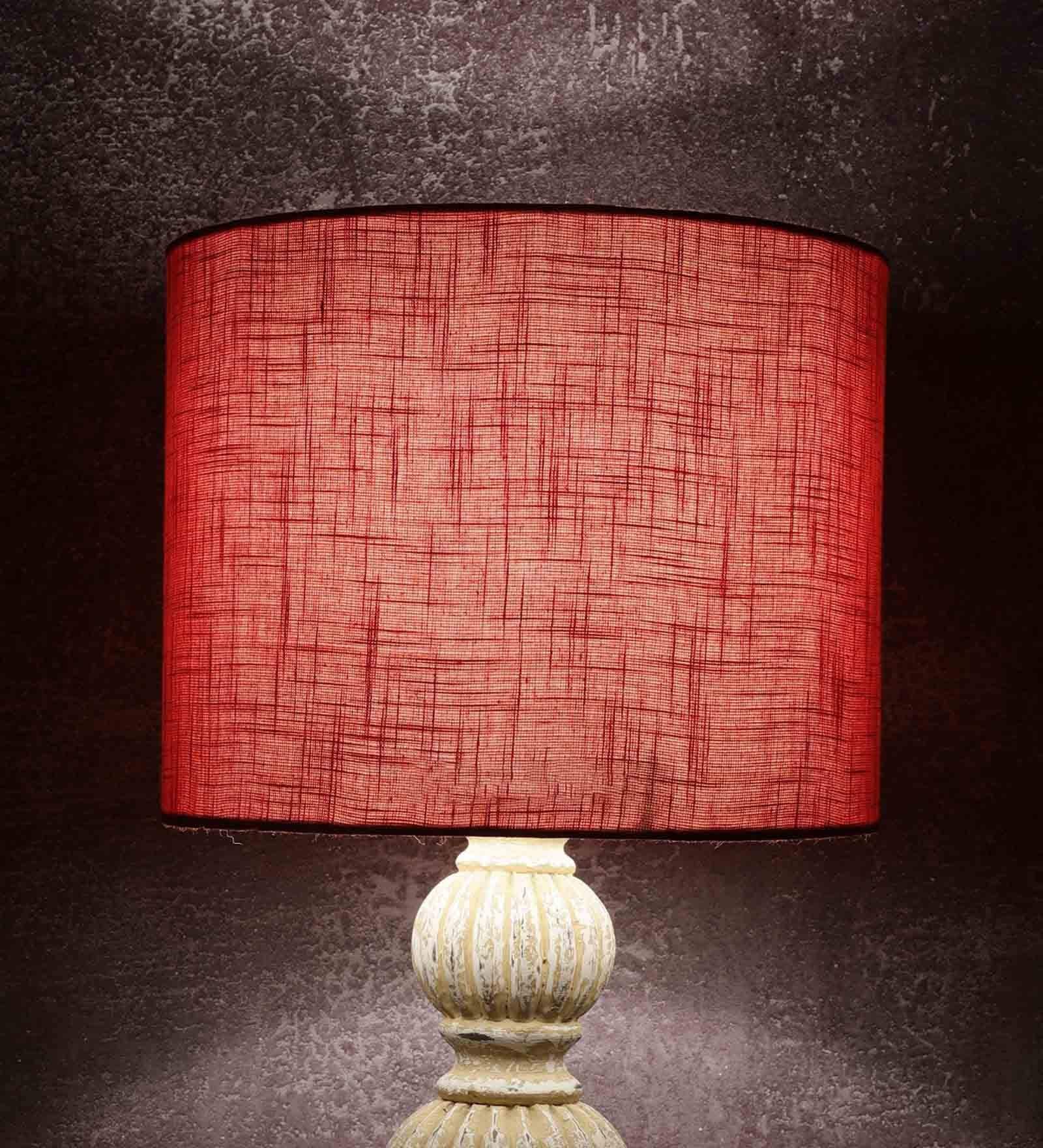 Admiration Red Cotton Fabric Solid Lampshade