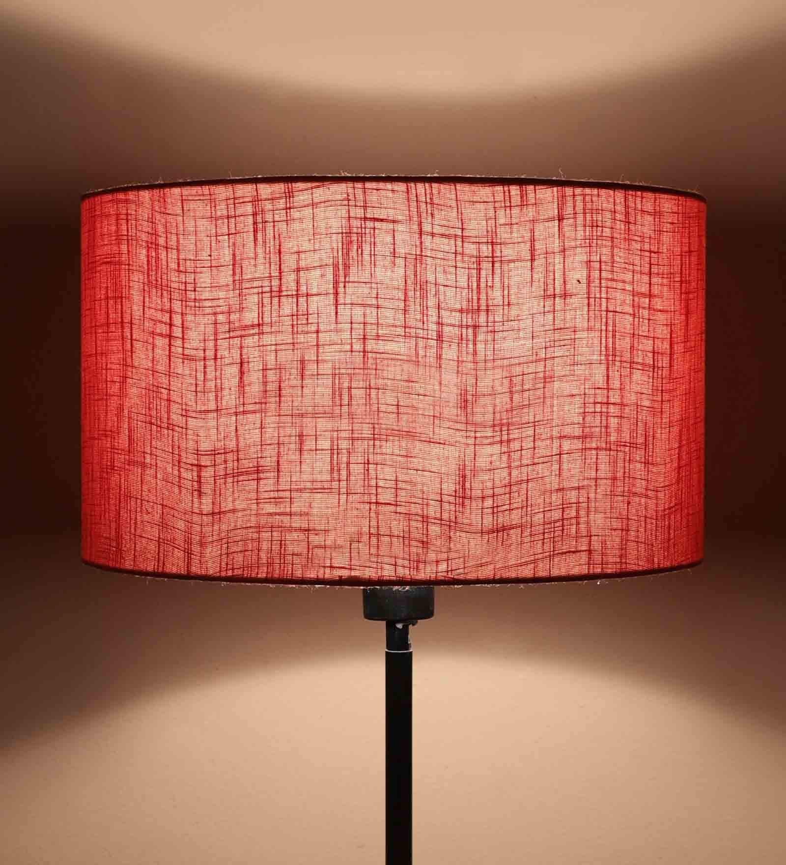 Troika Red Cotton Fabric Solid Lampshade