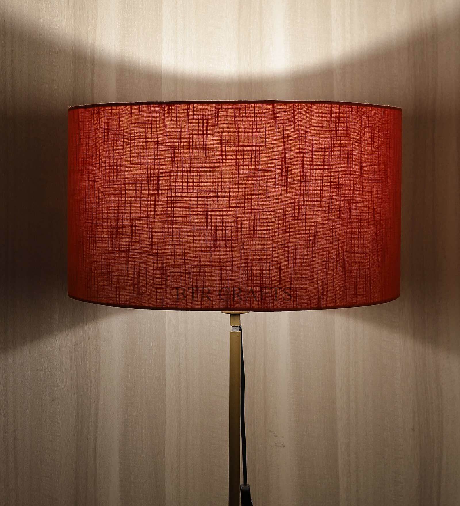 Livorno Red Cotton Fabric Solid Lampshade