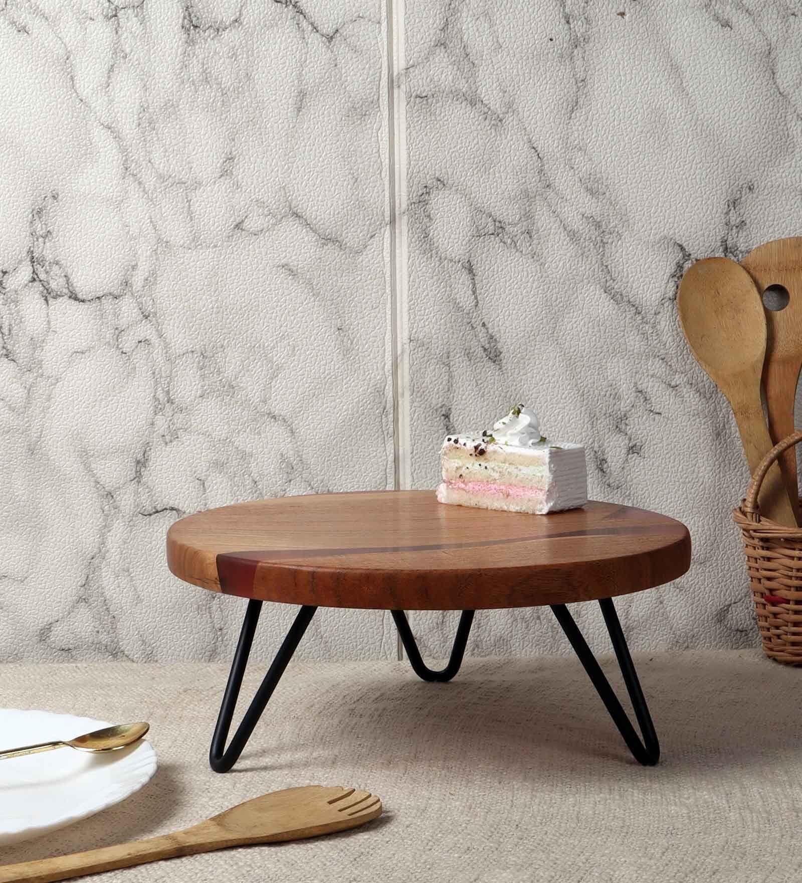 Red Wood Handcrafted Cake Stand