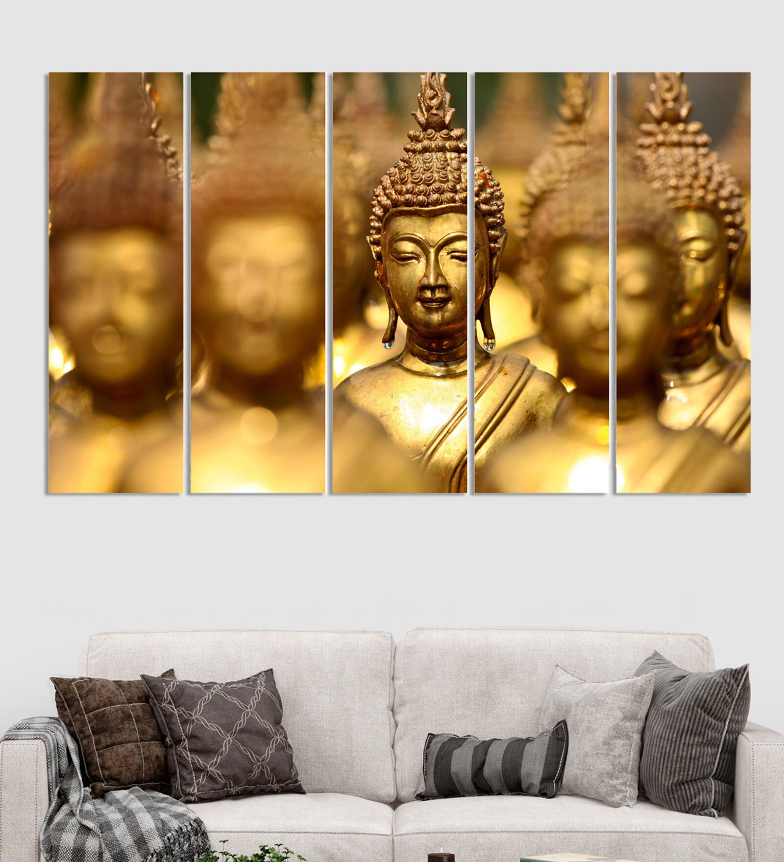 Red Wood Multiple Frames Buddha Beautiful Art Panels