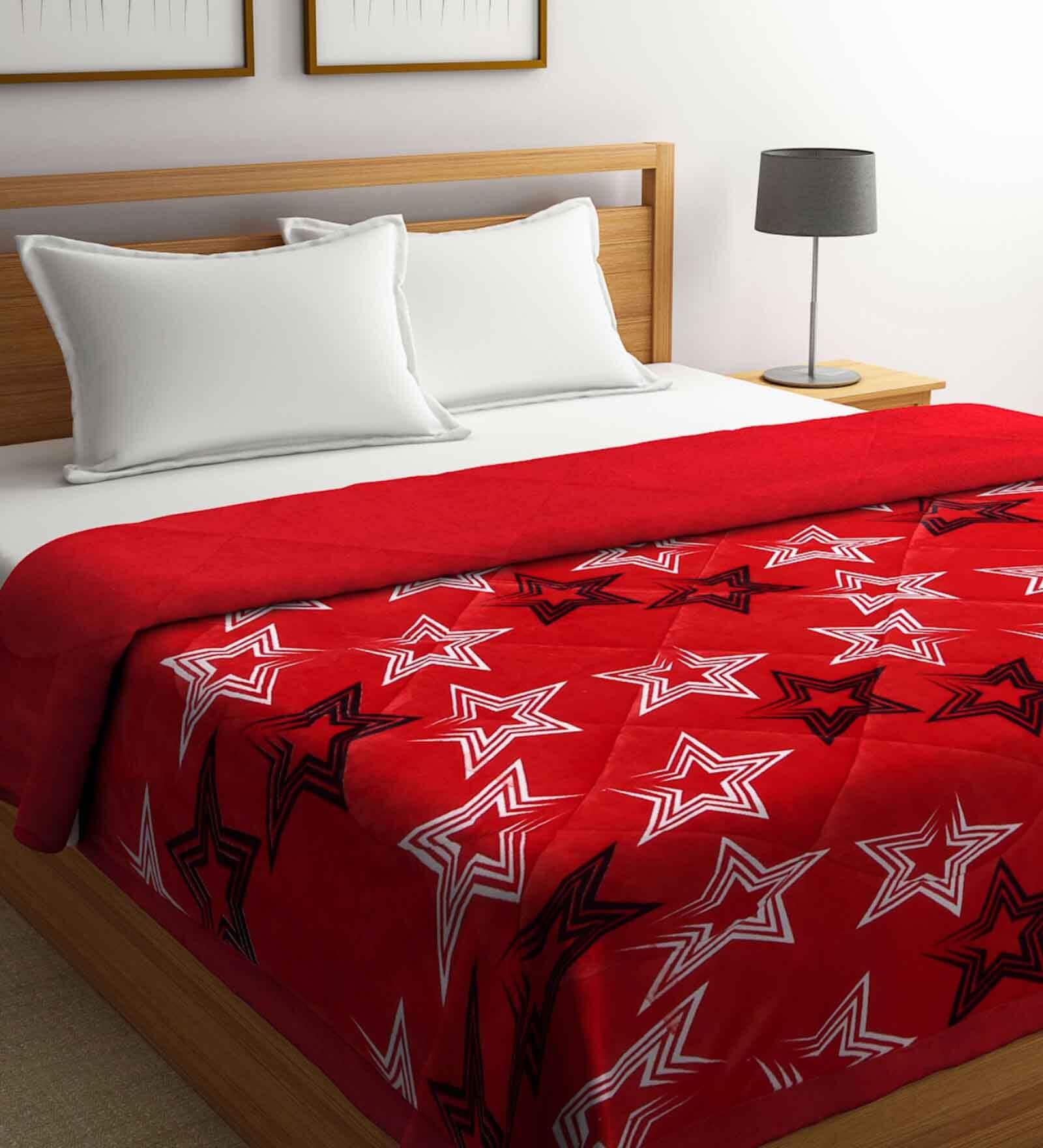 Buy Red Wool 800 Heavy Winter Double Bed Quilt by Klotthe at 65 OFF by