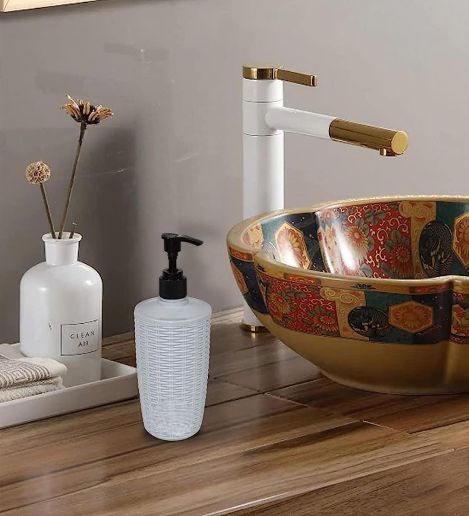 Refillable Hand Soap Dispenser for Bathroom and Kitchen Basin