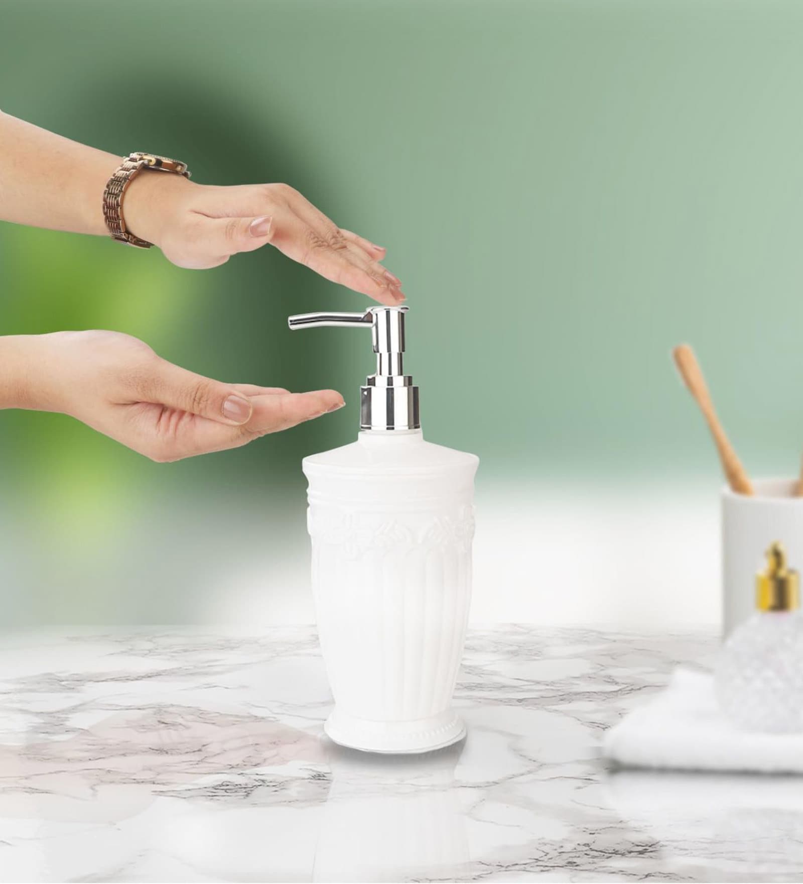 Refillable Hand Soap Dispenser for Bathroom and Kitchen Basin