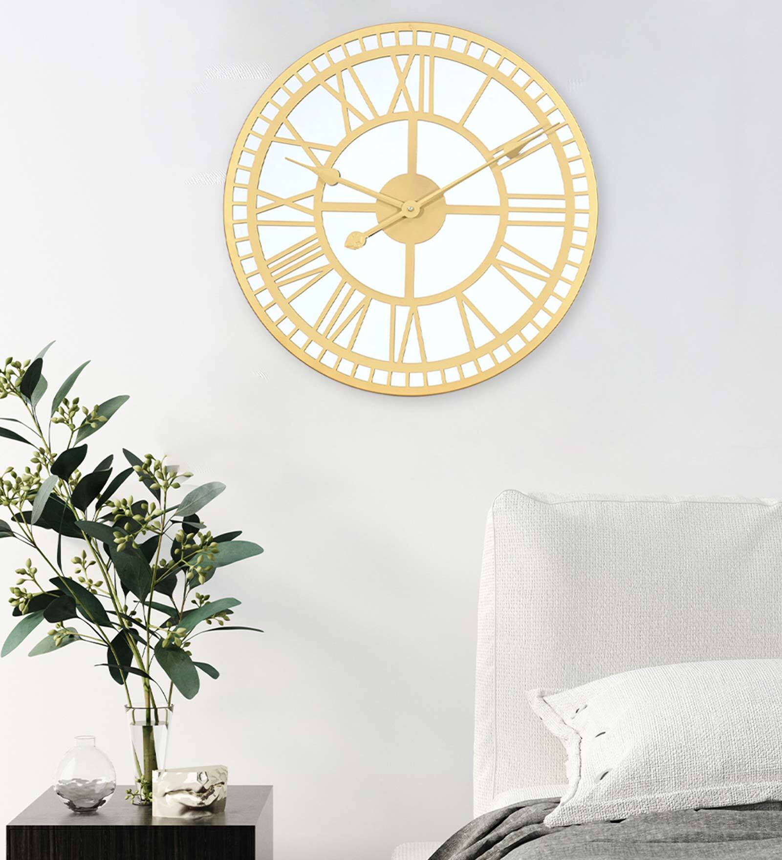 Buy Reflection Gold Metal Wall Clock by home Online Novelty Wall Clocks Decorative Wall