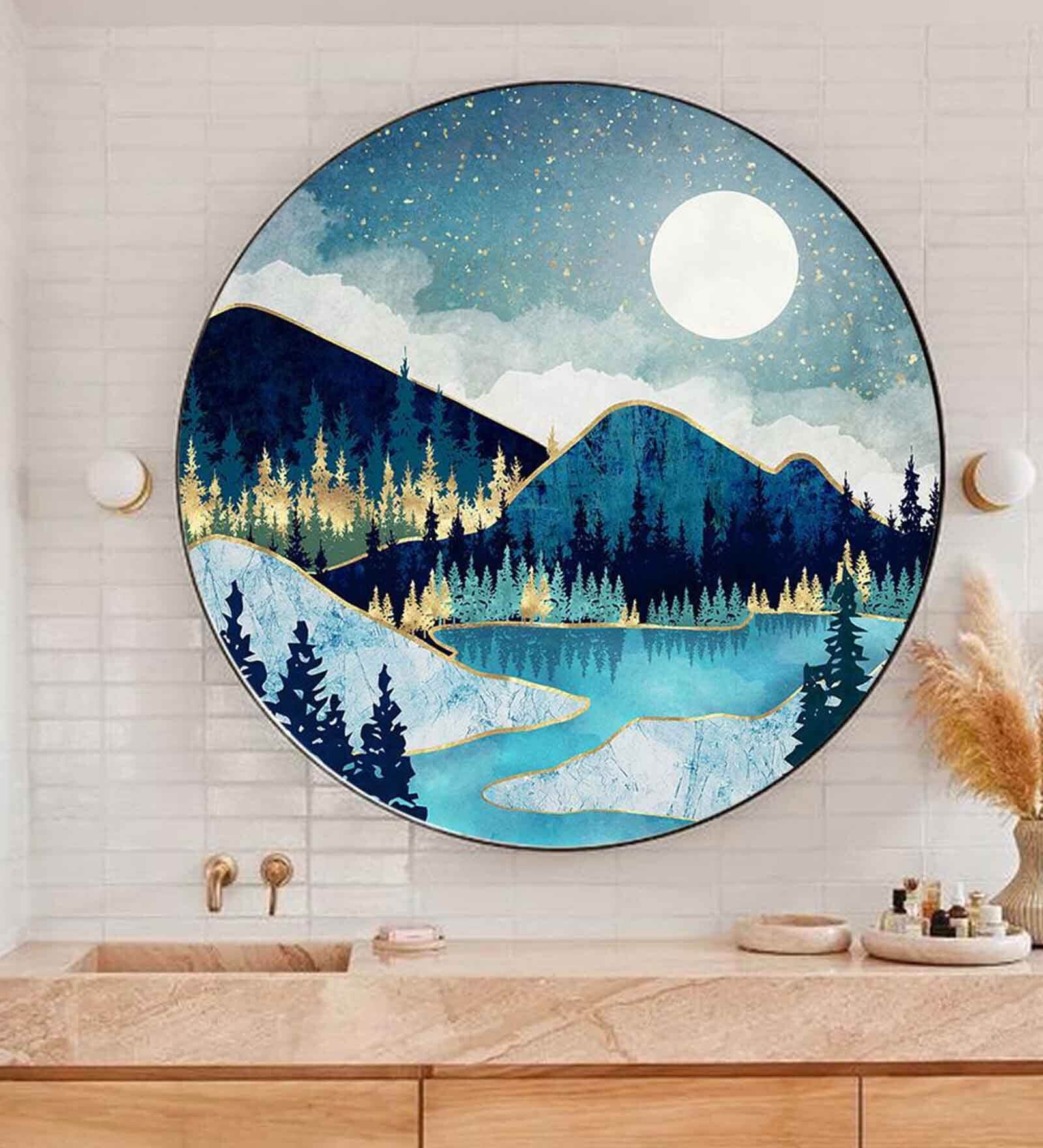 Plastic Drawings Blue Canvas Framed Wall Plates