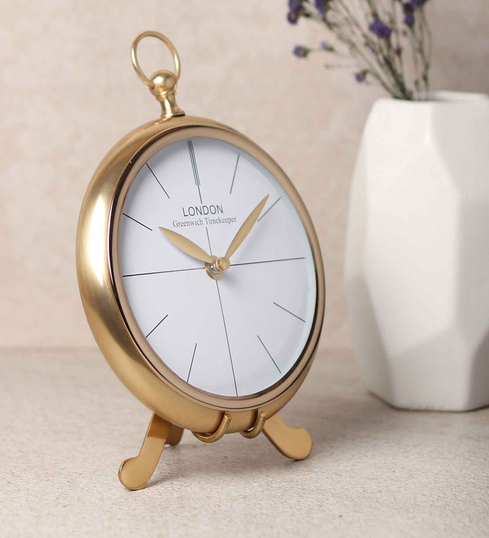 Regal Gold Aluminium Table Clock