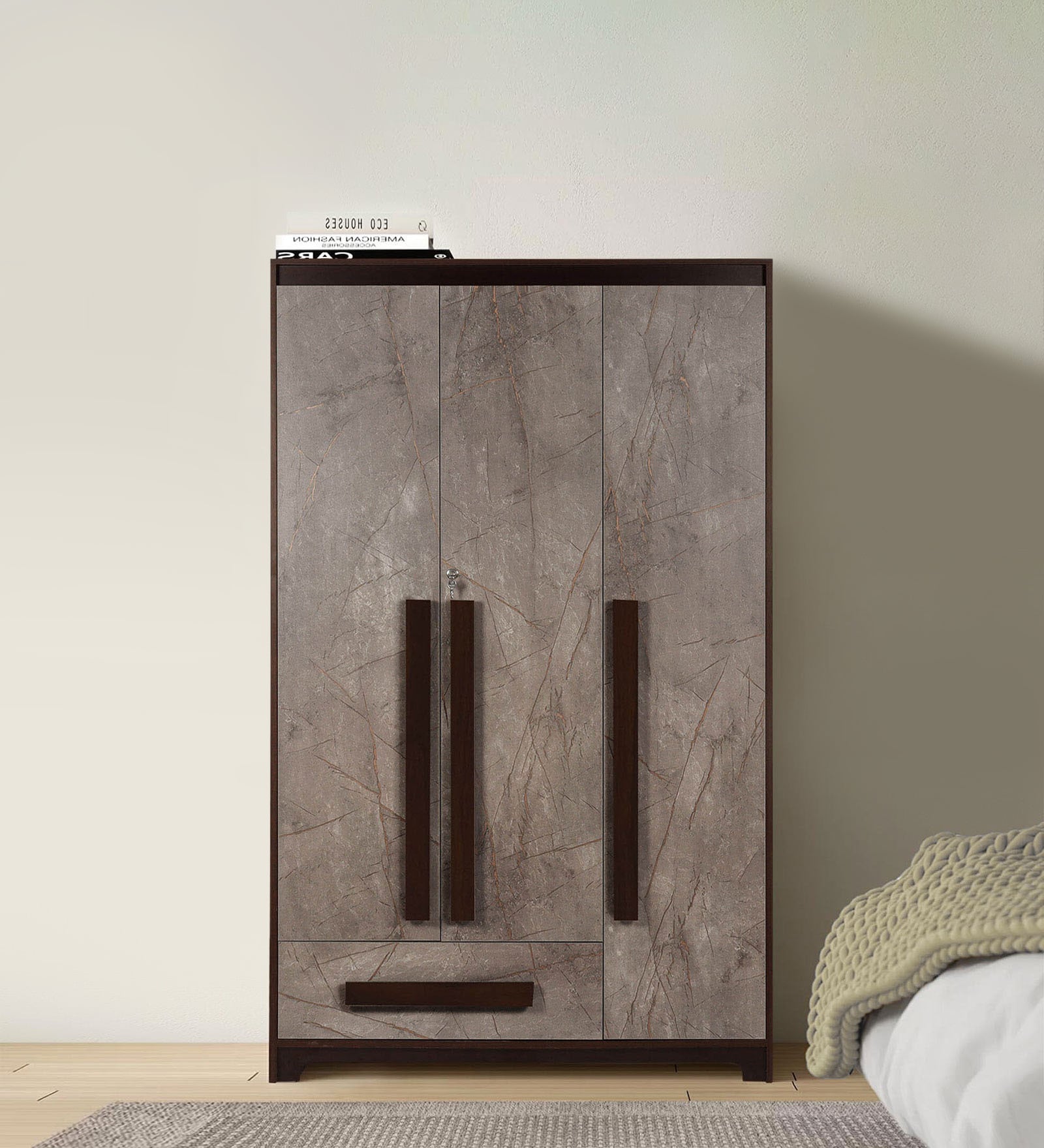 Buy Regal Grand 3 Door Wardrobe in Walnut Marble Finish at 47% OFF by ...