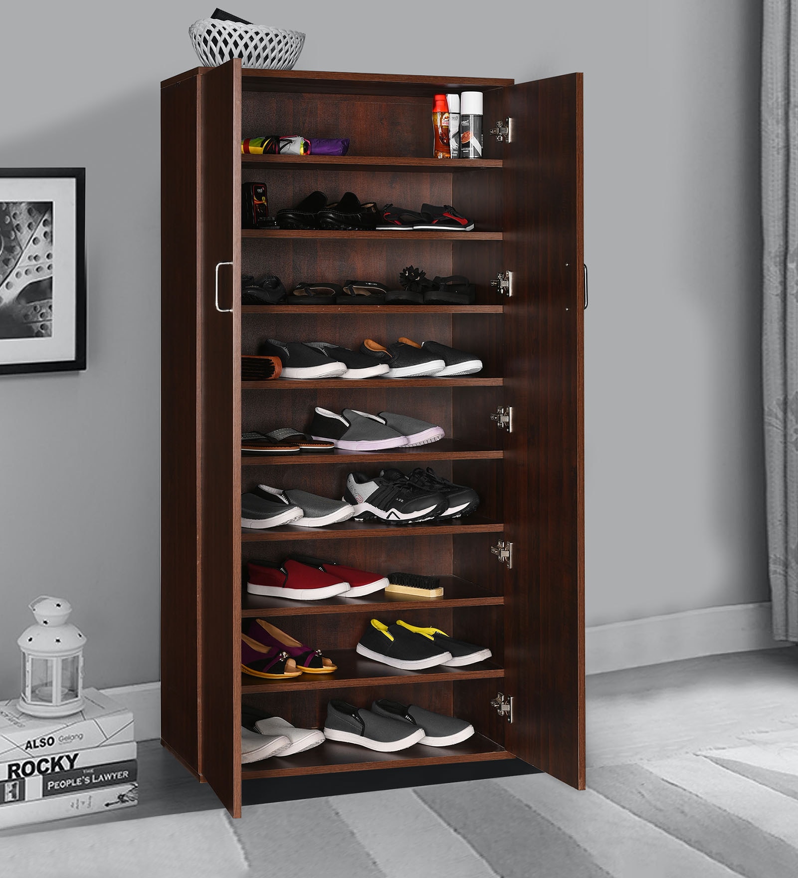 Buy Reiko Shoe Rack In Walnut Brown Colour at 2 OFF by Mintwud from
