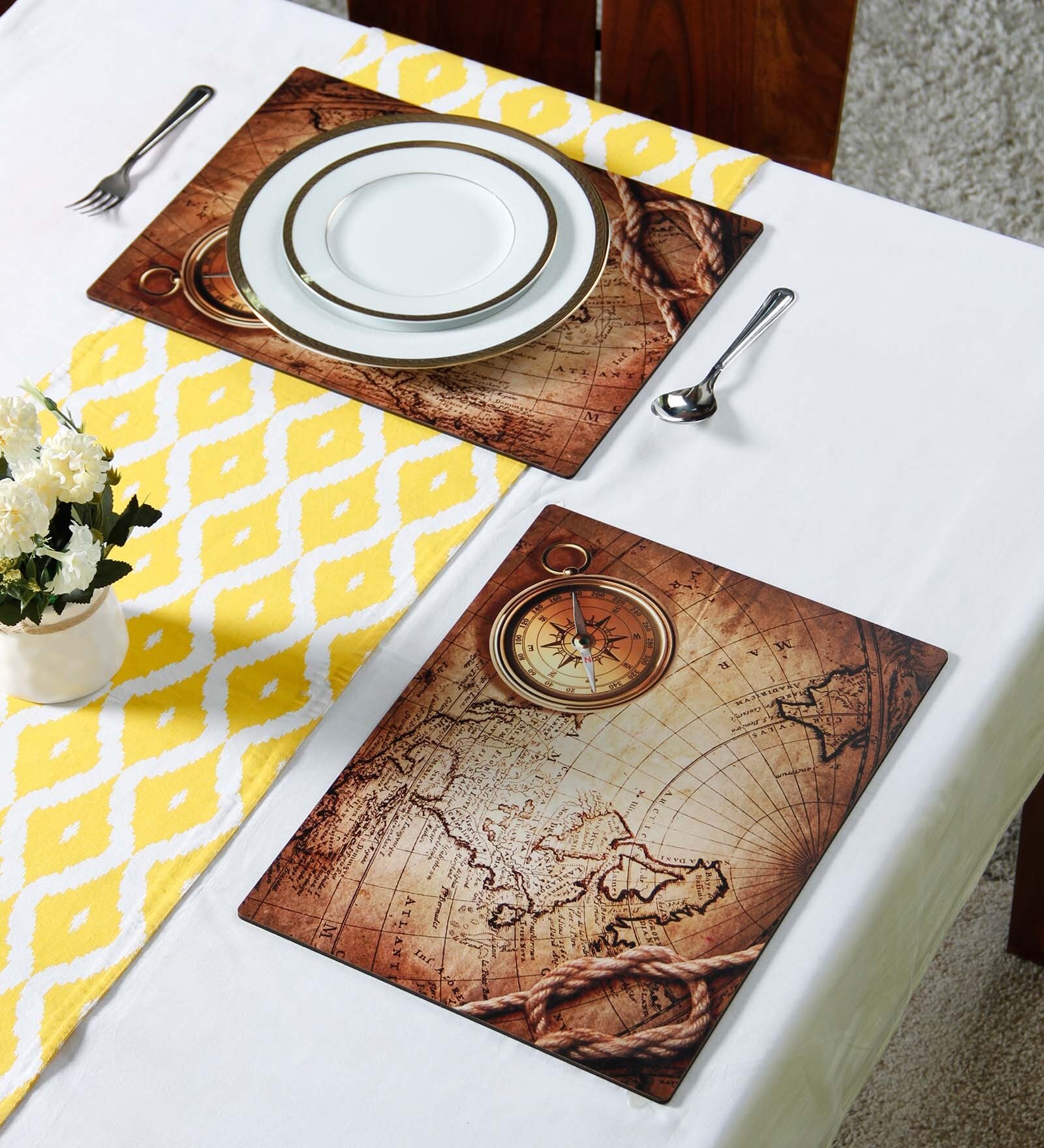 Buy World Artic (16x16) Brown MDF (Set of 6) Placemat at 27 OFF by