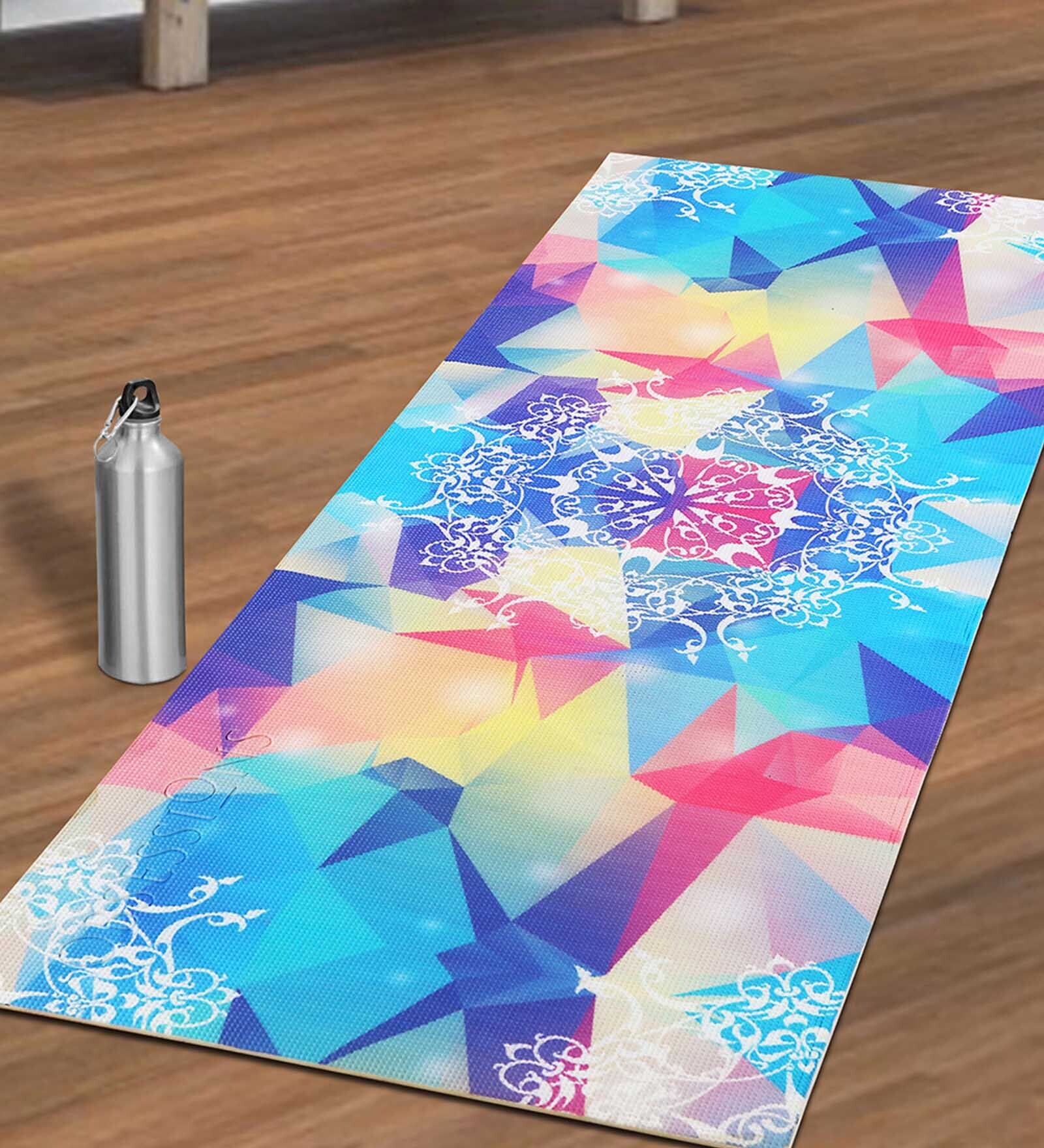 Buy Multicolor PVC AntiSkid Abstract 5 ft x 2 ft Yoga Mat at 40% OFF by ...