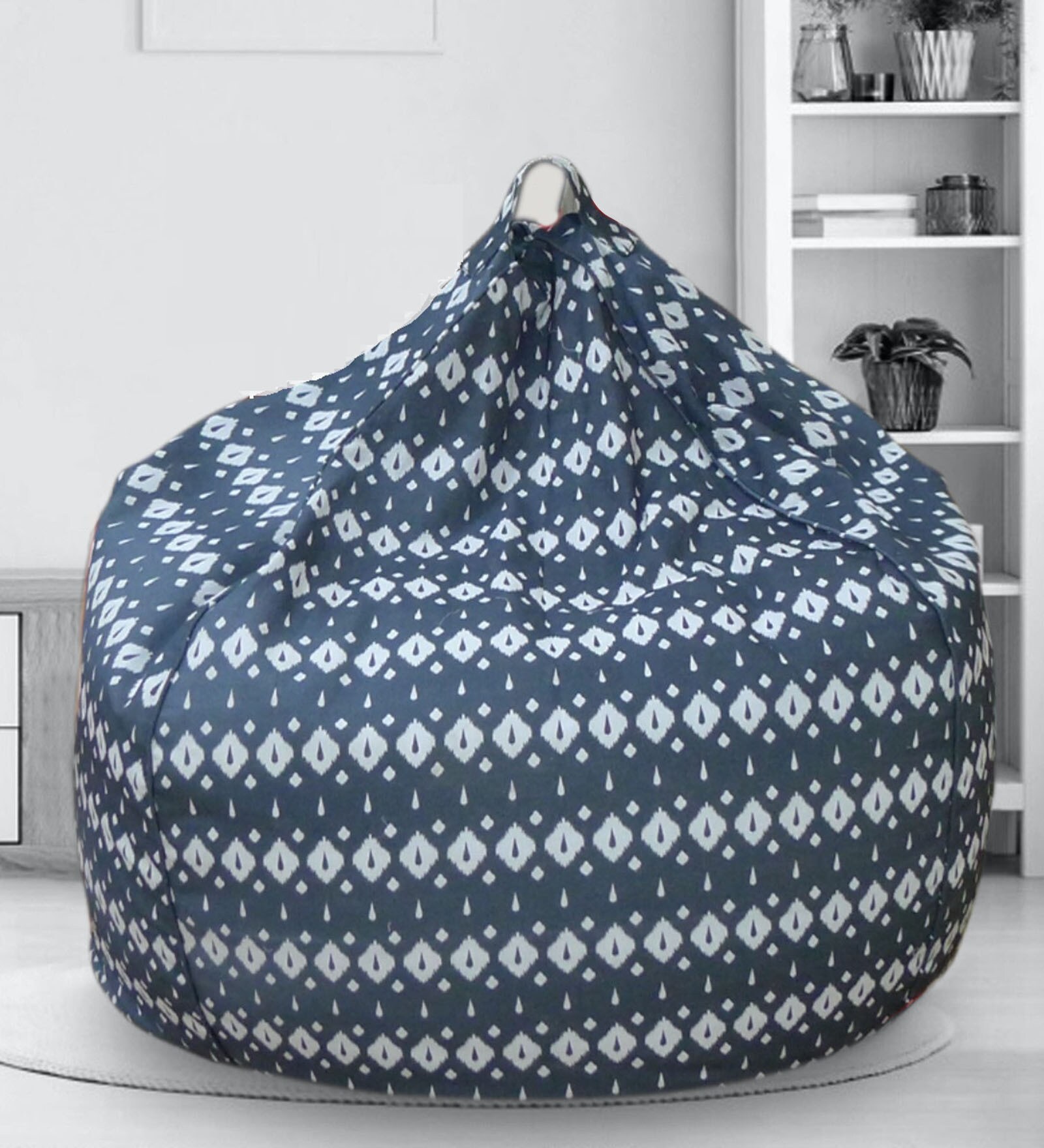 Buy XXXL Organic Cotton Bean Bag Cover in African Tribal Print by Reme