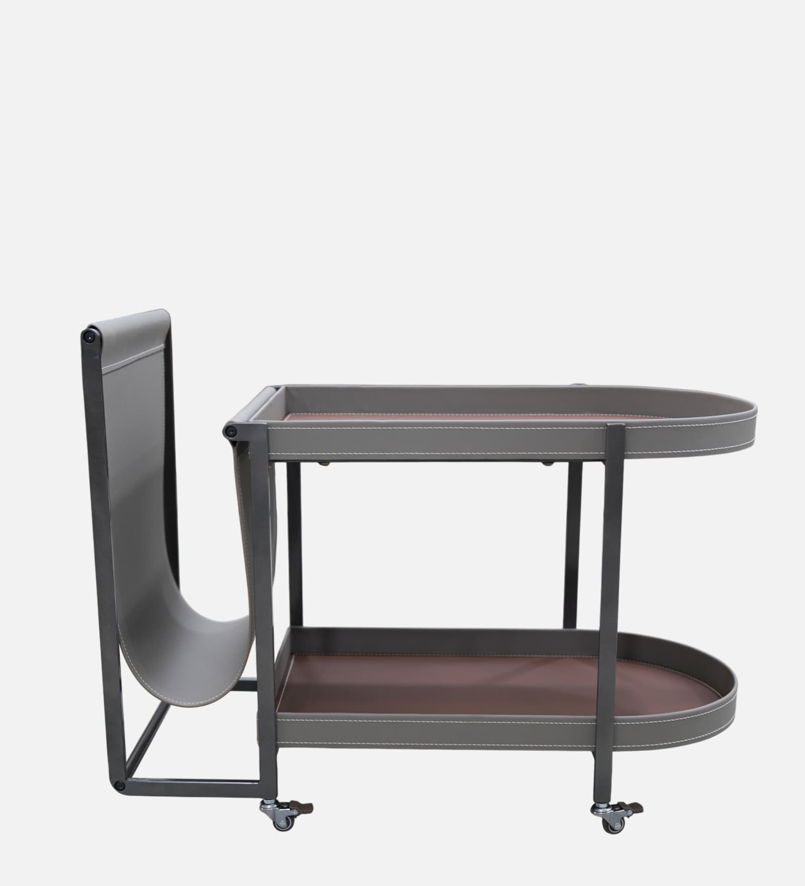 Remi trolley Cocktail Table In Taupe Colour