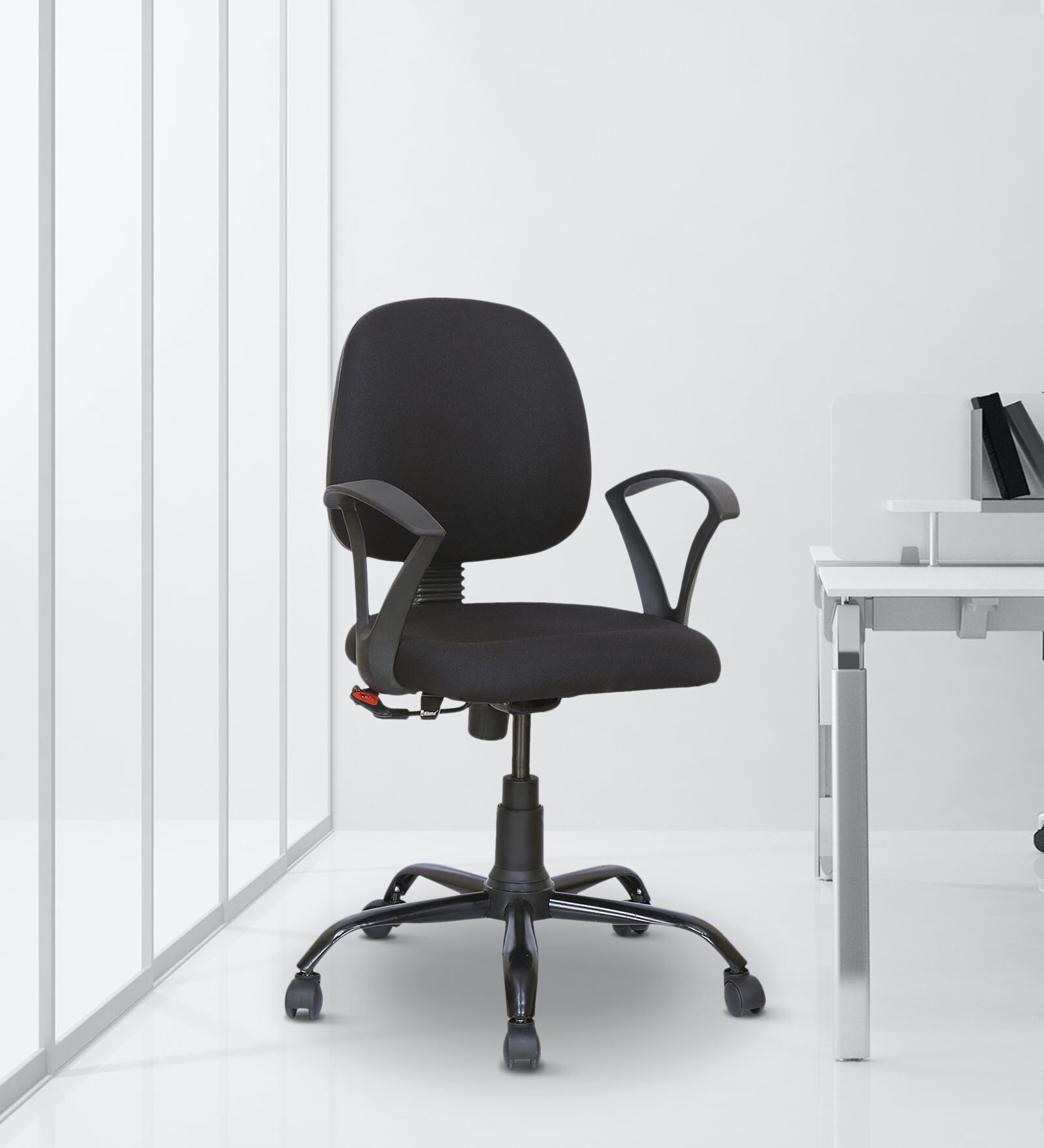 Remus Fabric Ergonomic Chair in Black Colour