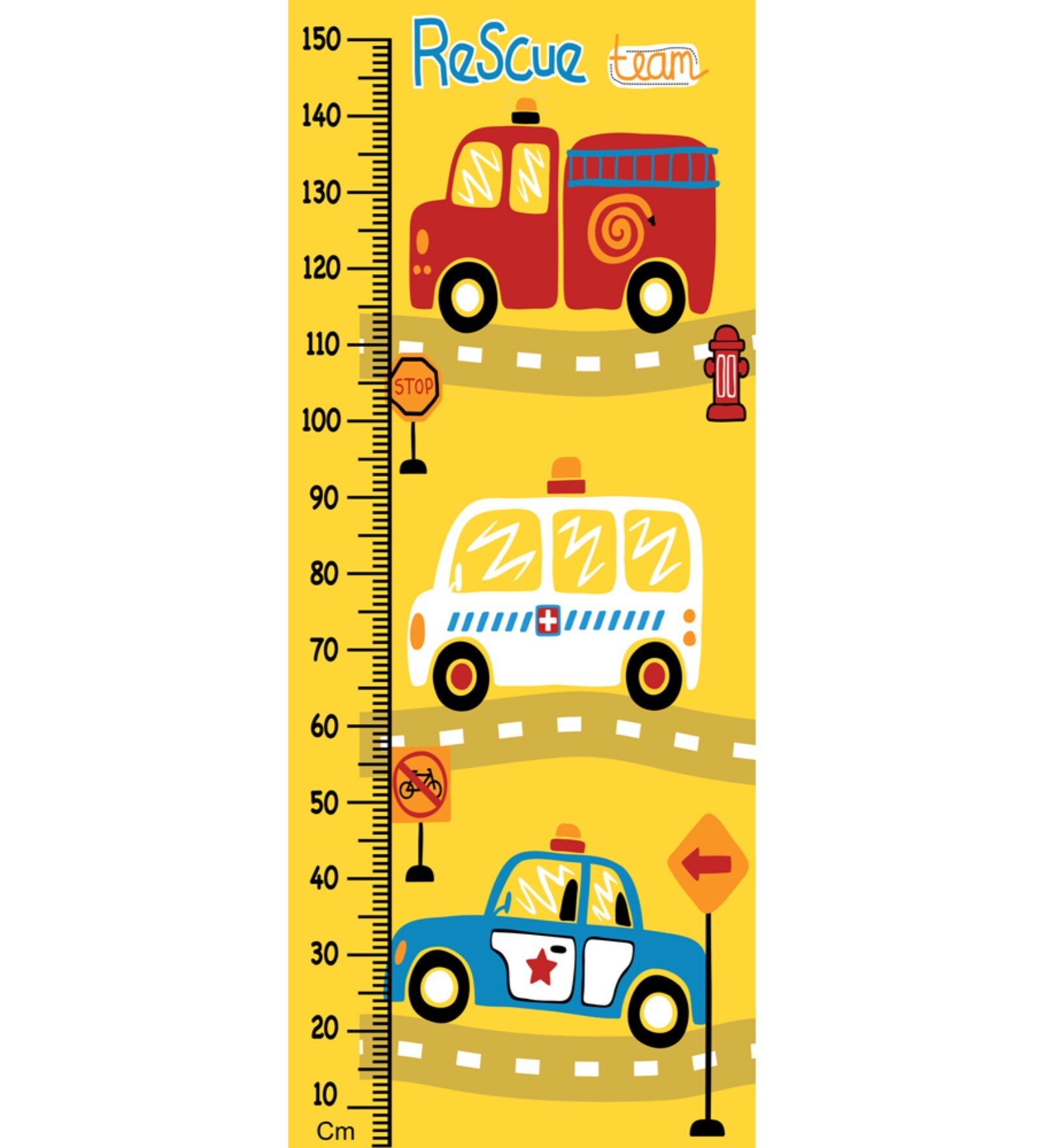 Rescue Team in Multicolour Height Chart