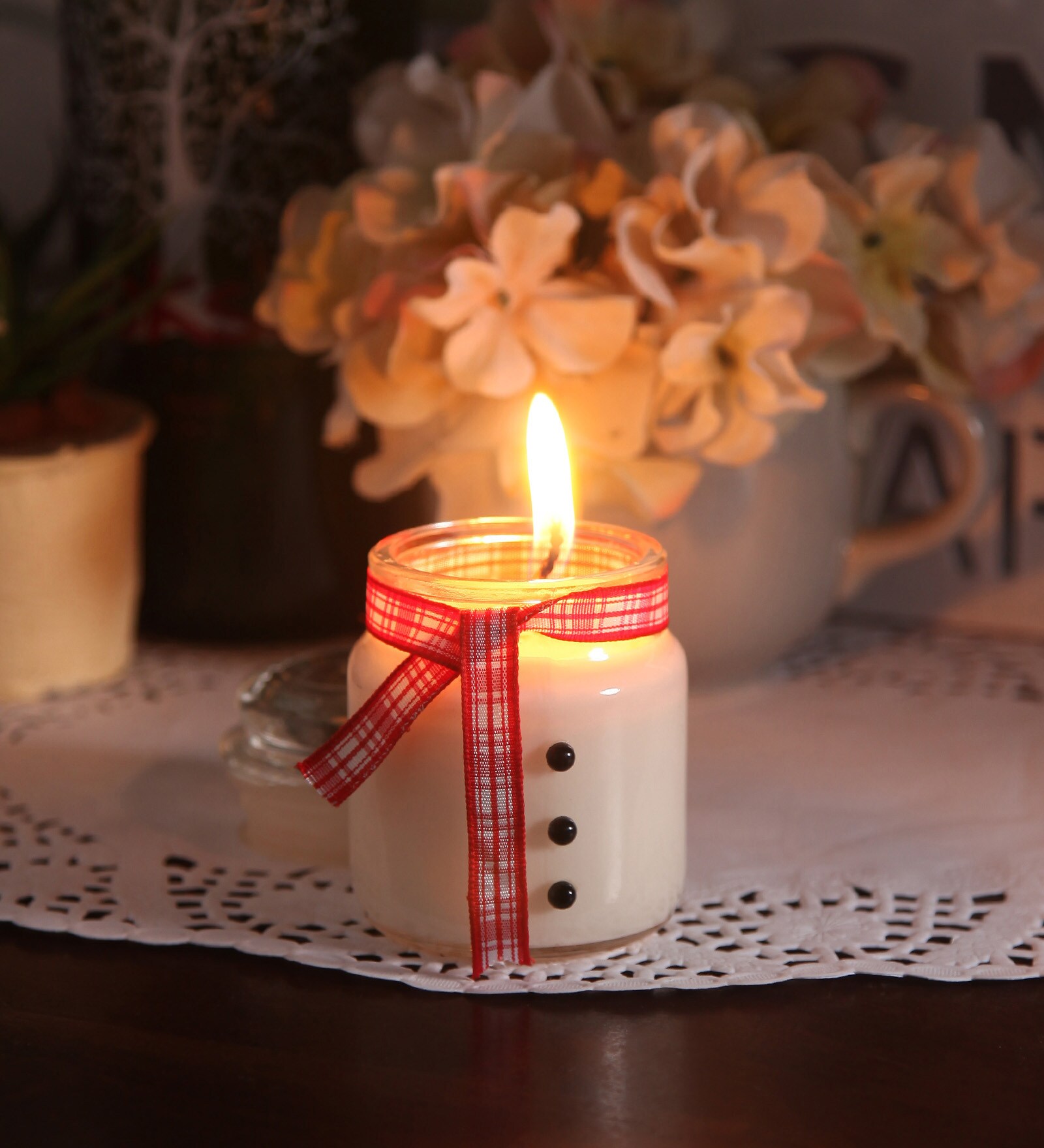 Caramel Christmas Styled Festive Snowman Scented Candle