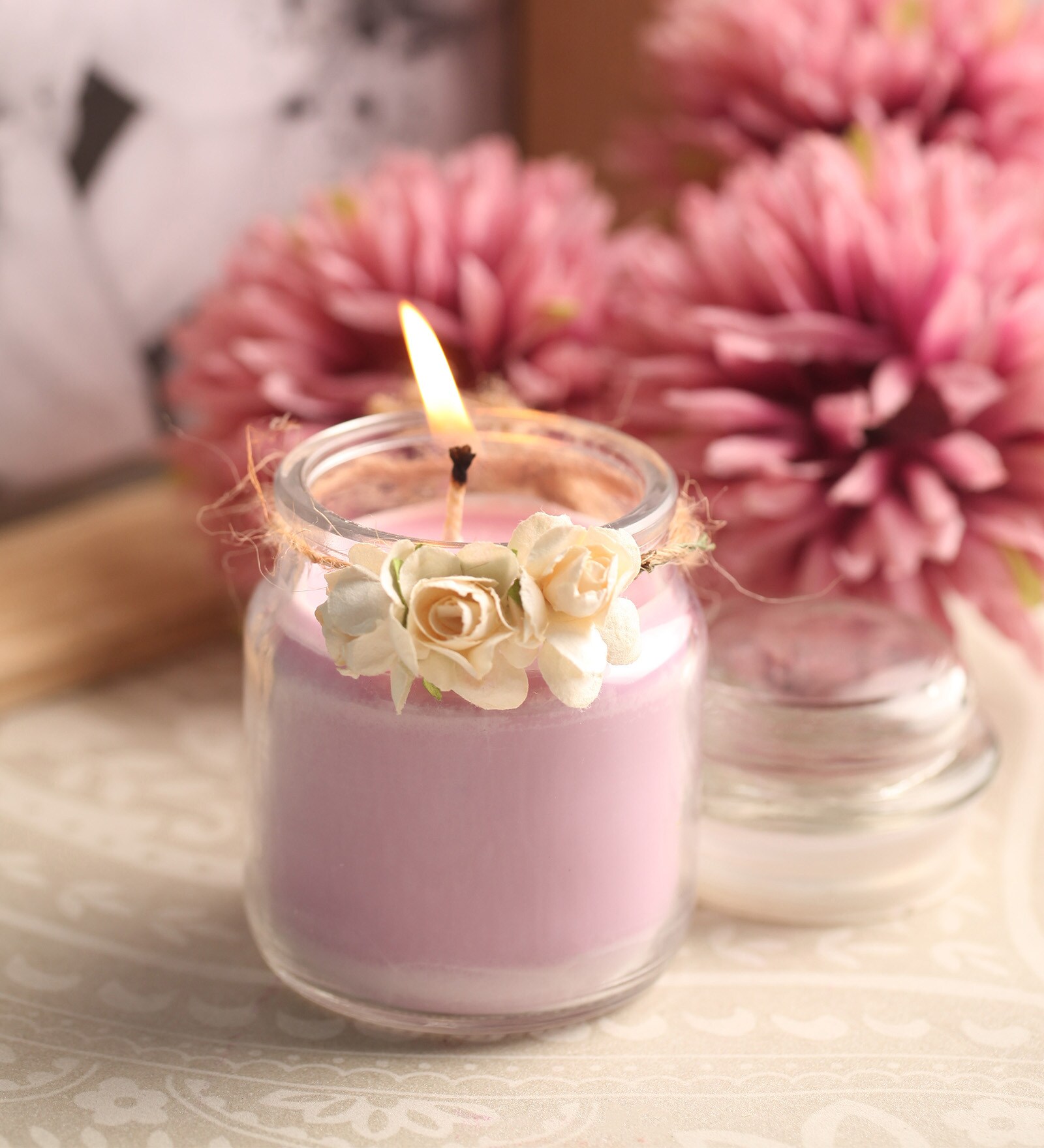 Lavender Aroma Natural Wax Decorative Jar Scented Candle