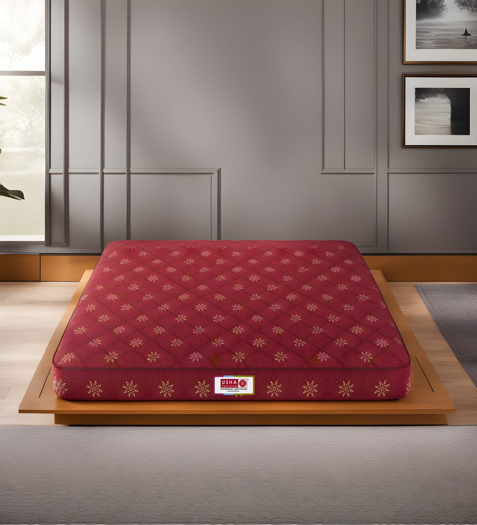 Resteria Golden Fibre Tech.
 Coir 6 Inches Queen Size Mattress in Red Colour