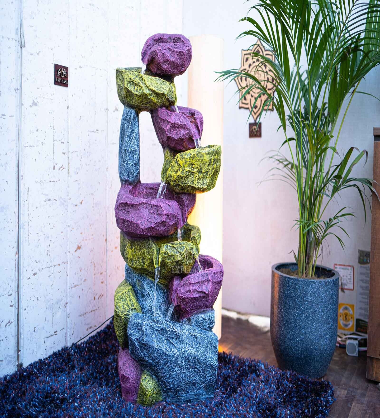 Resting Rock Stone Fountain for Indoor and Outdoor