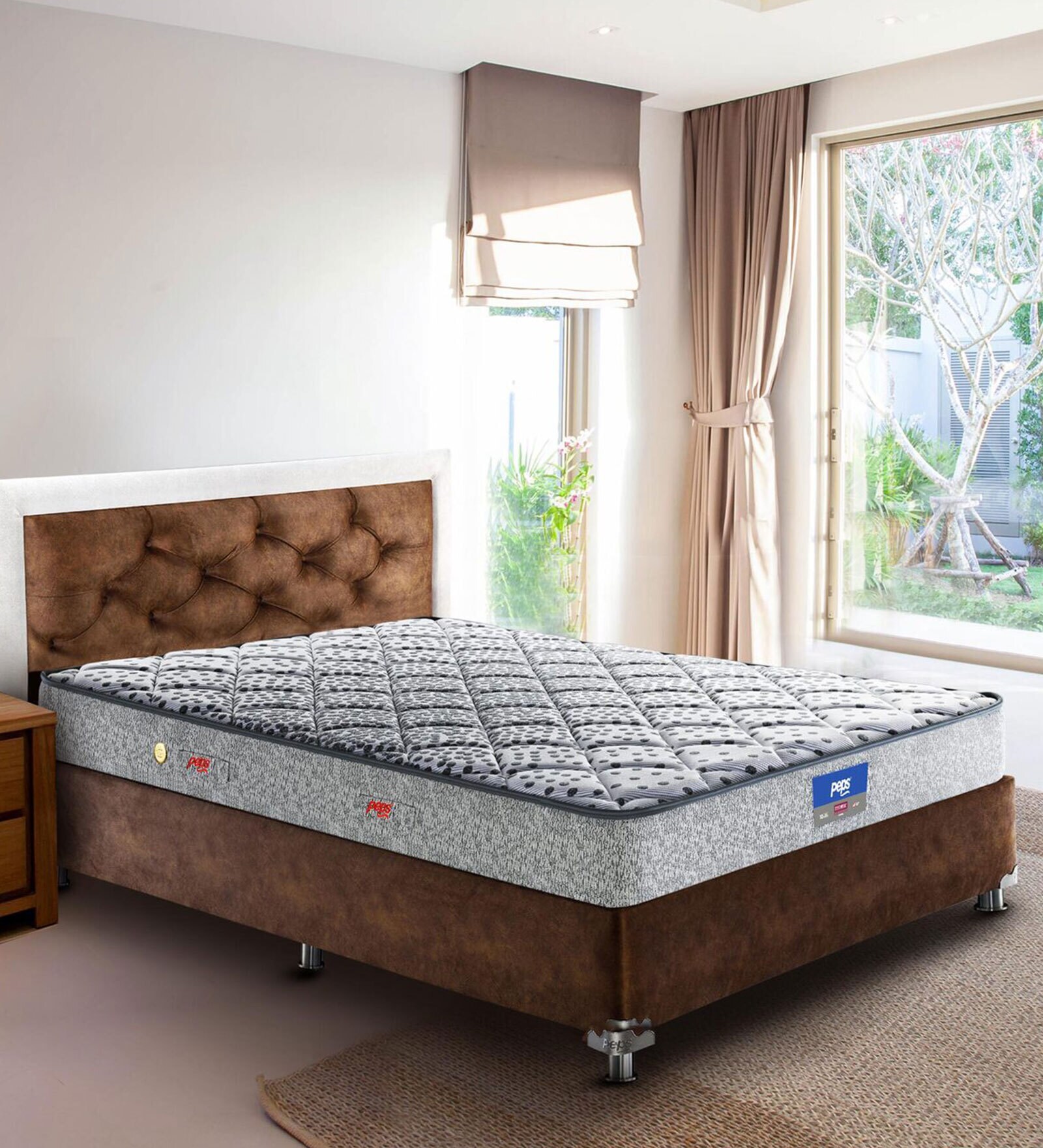 Buy Restonic Sanibel Normal Top Reversible 6 Inch Bonnell Spring King Size Mattress (With 2 Free