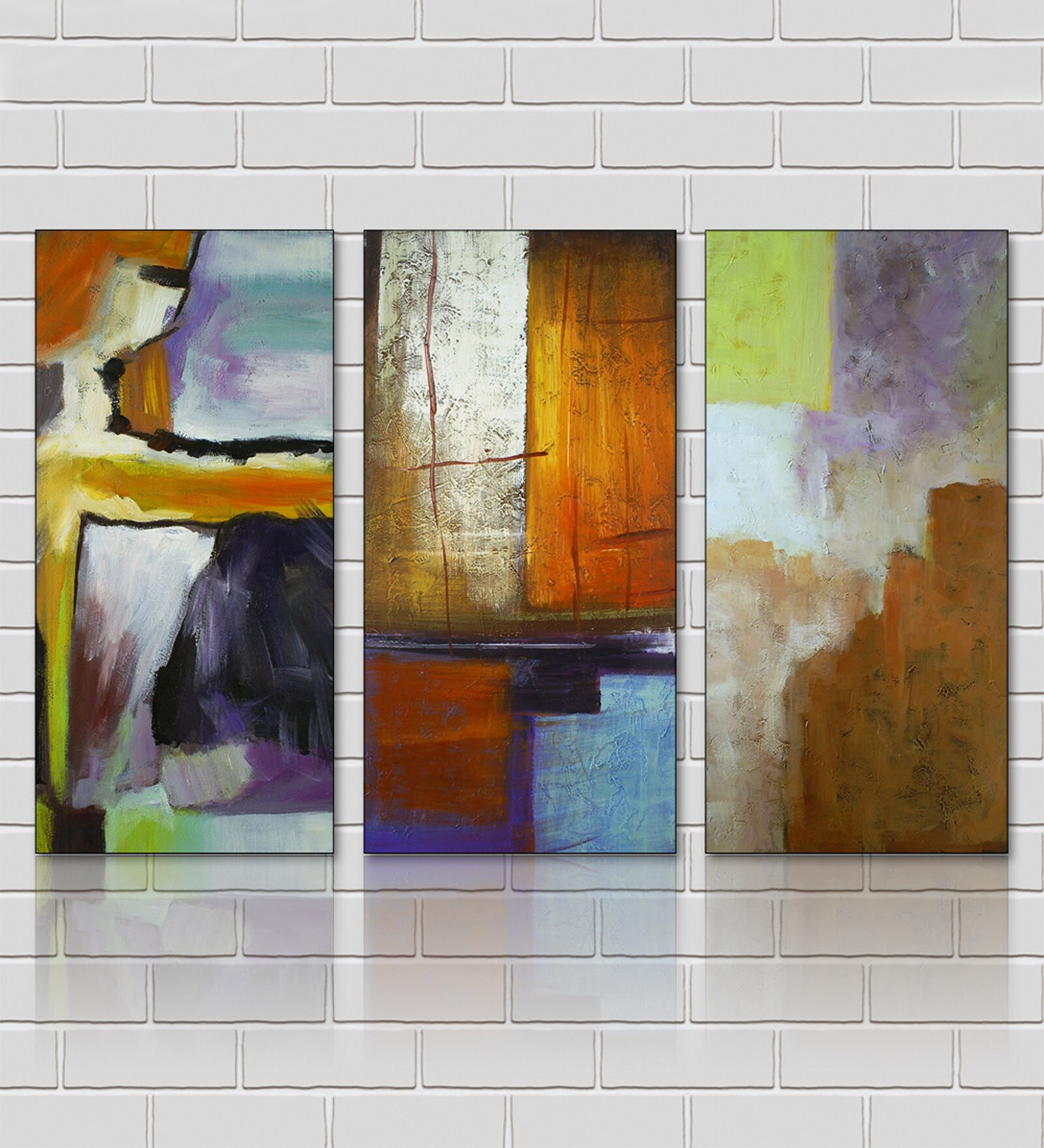 Buy Multiple Canvas Painting Wooden 12 x 8 Inch Framed 3-piece Digital ...