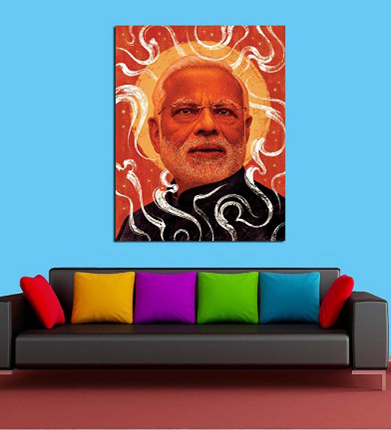 Buy Retcomm Art Narendra Modi Pine Wood 24 x 36 Inch Framed Digital Art ...