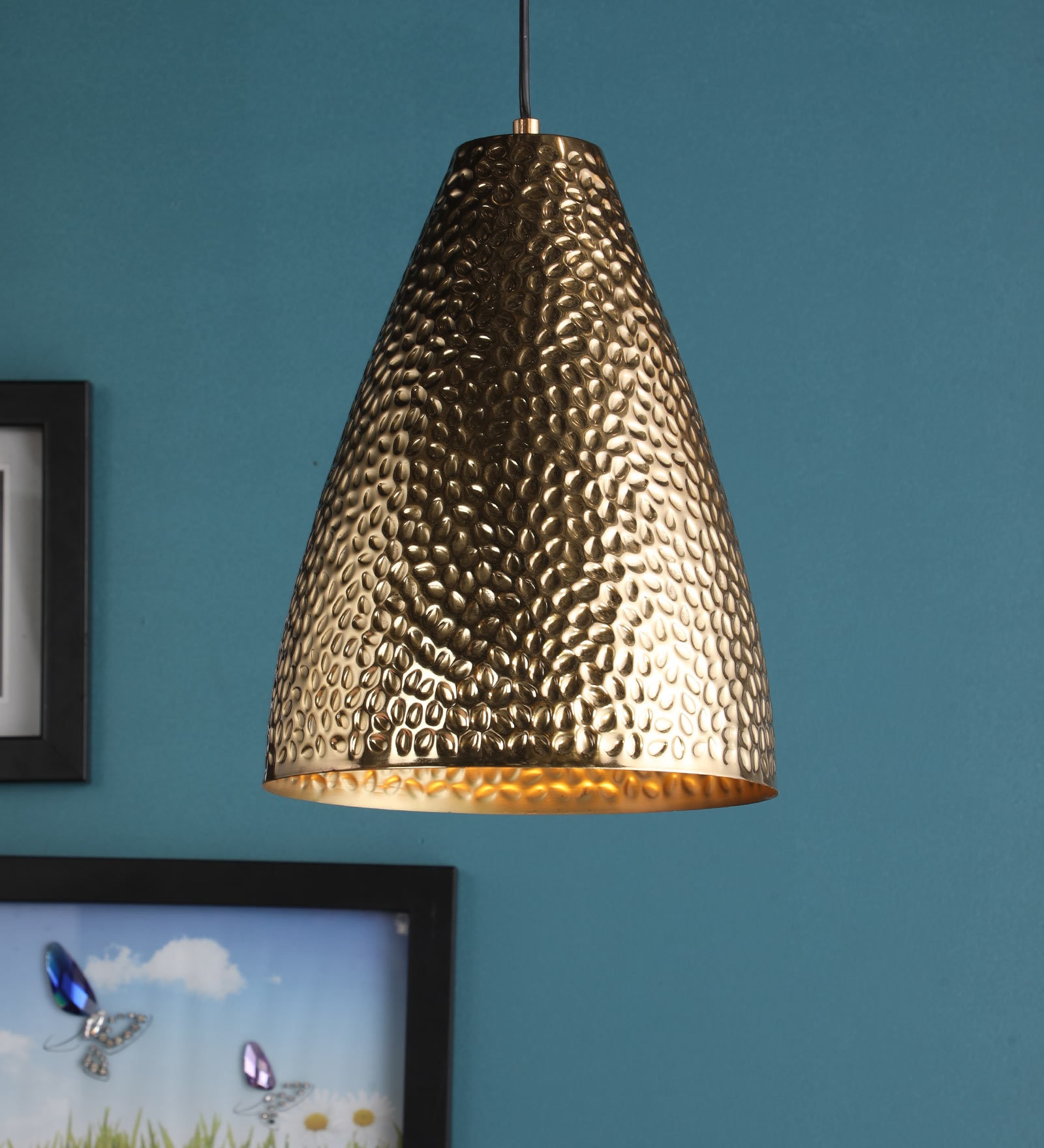 Eaton Retro Black Metal Hanging Light