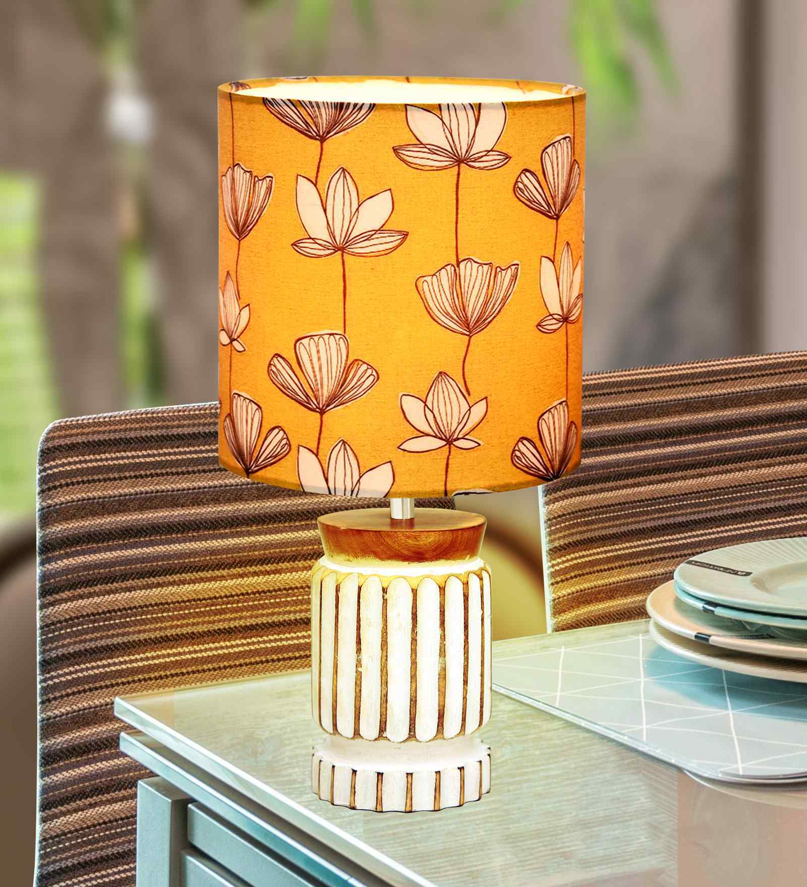 Brown Retro Farmhouse Table Lamp