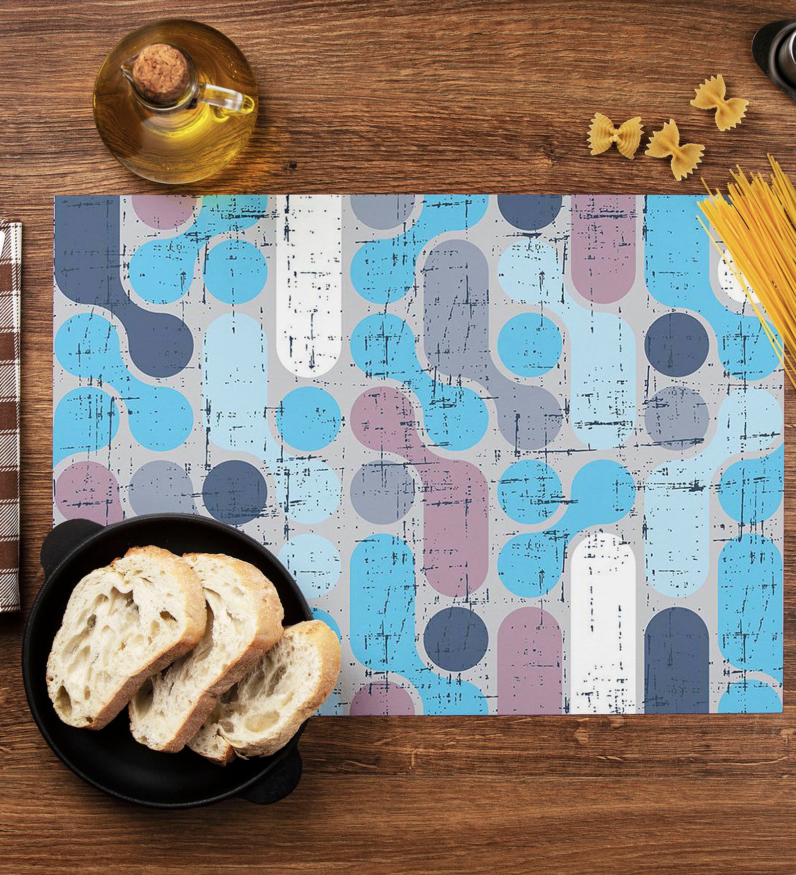 Retro Style   Multicolor (18 x 12) Cotton Canvas (Set of 6) Table Placemat