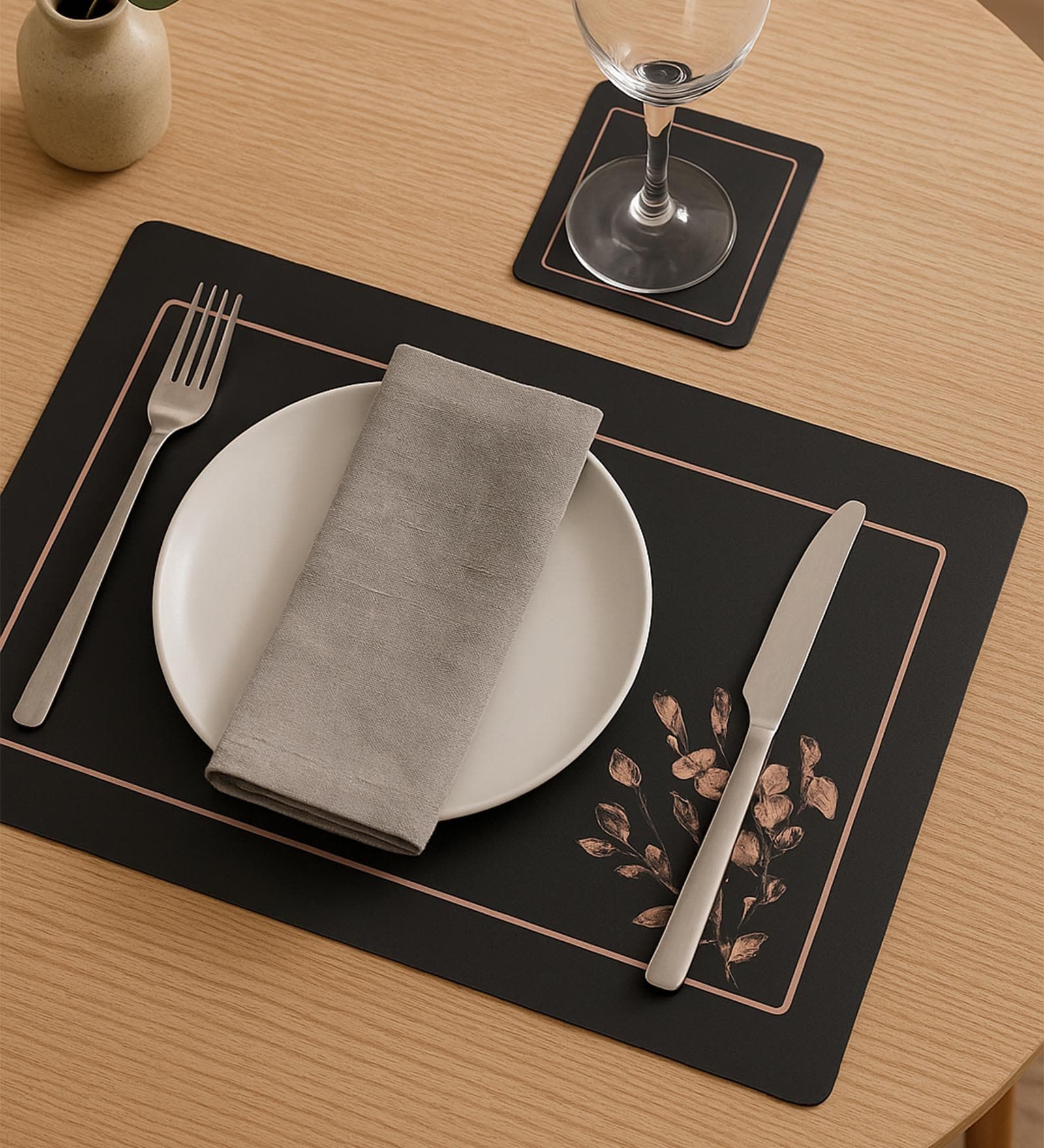 Reversible PVC Placemats & Coasters Set of 6