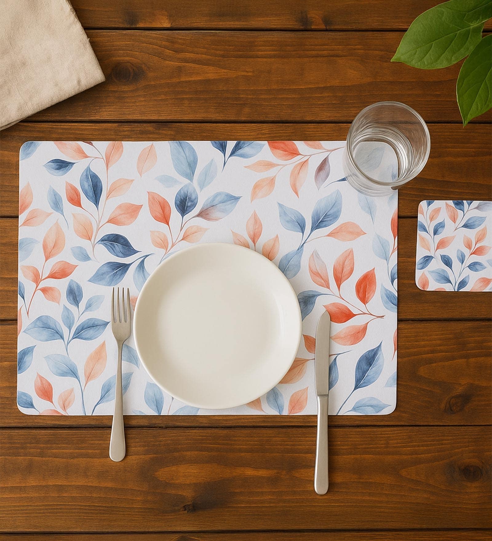 Reversible PVC Placemats & Coasters Set of 6
