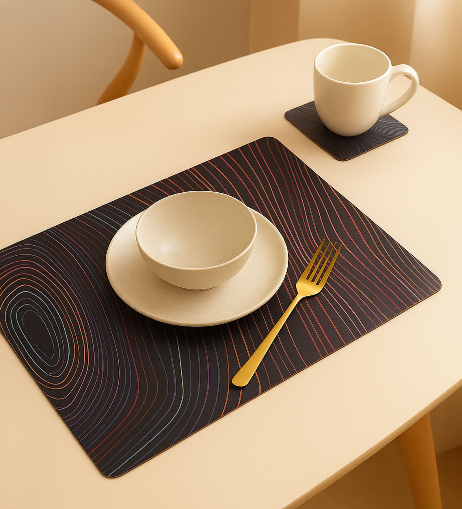 Reversible PVC Placemats & Coasters Set of 6