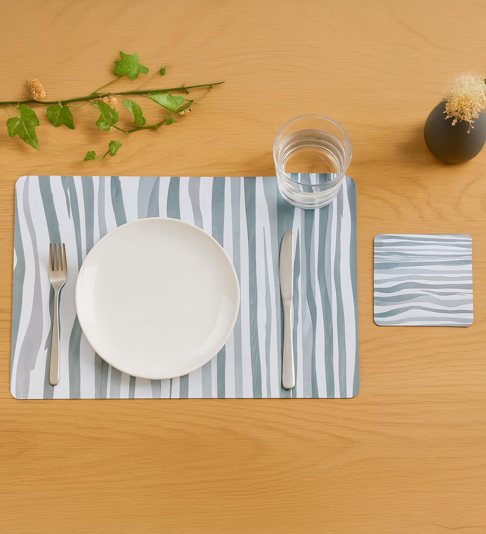 Reversible PVC Placemats & Coasters Set of 6