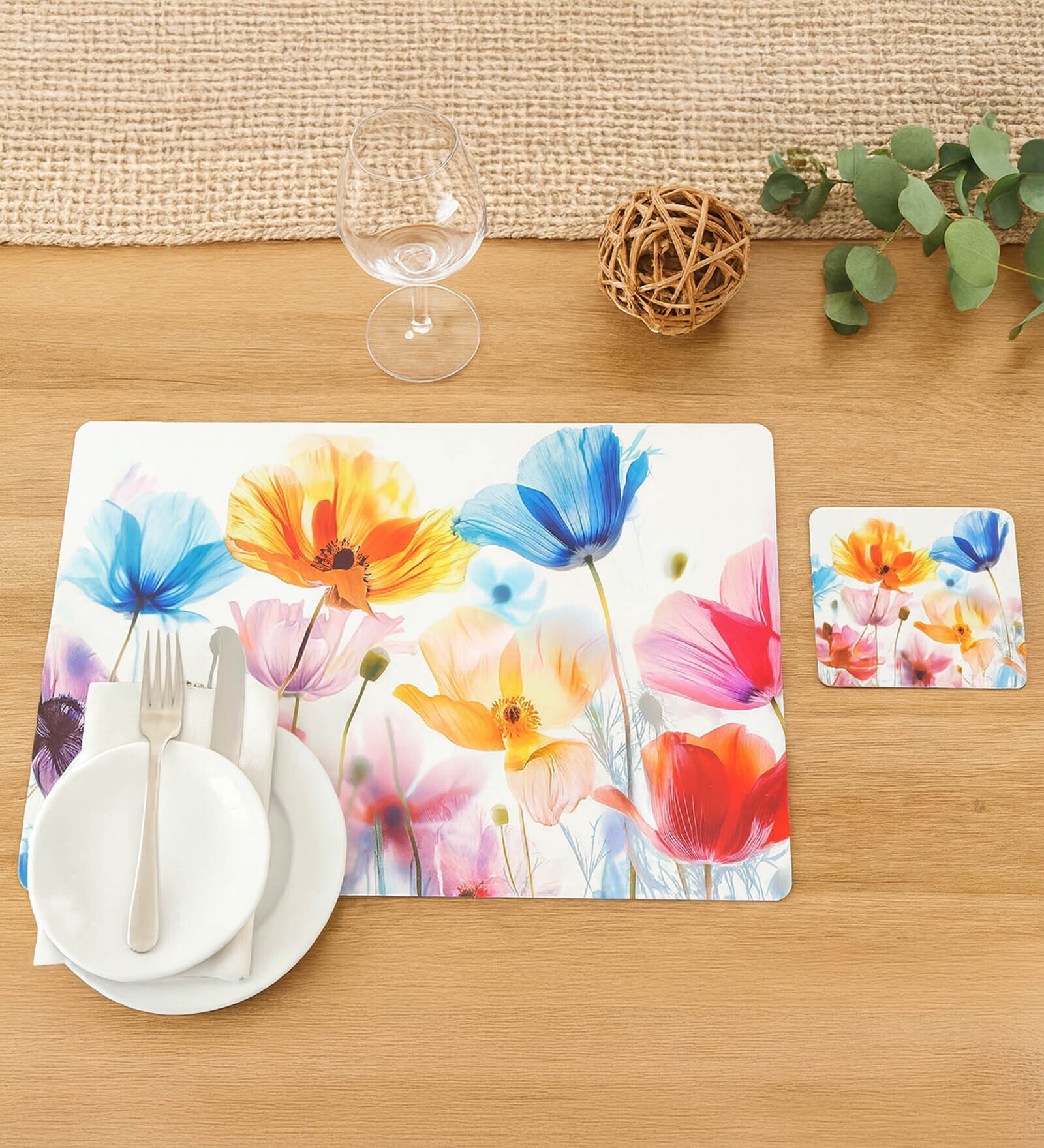 Reversible PVC Placemats & Coasters Set of 6