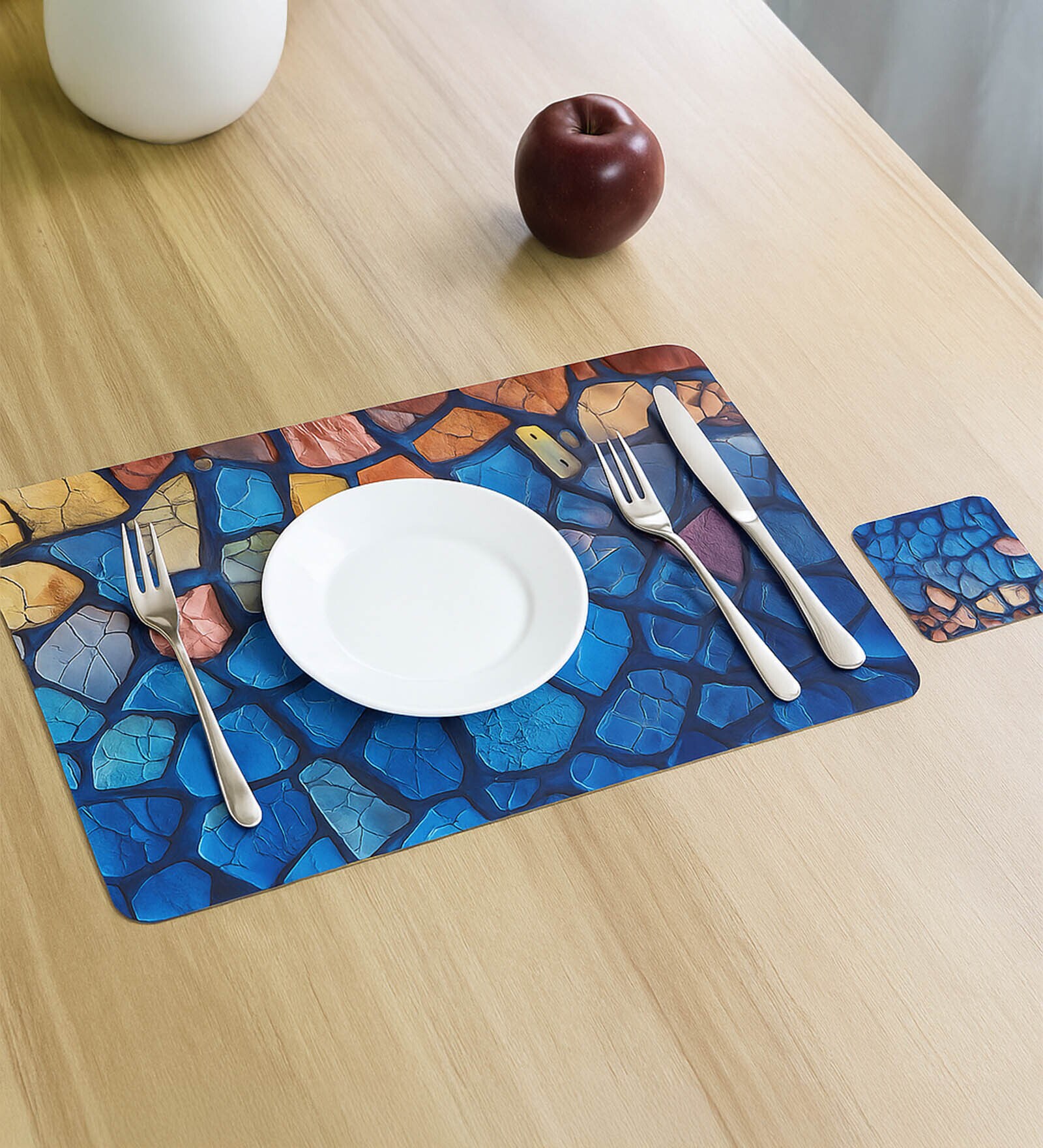 Reversible PVC Placemats & Coasters Set of 6