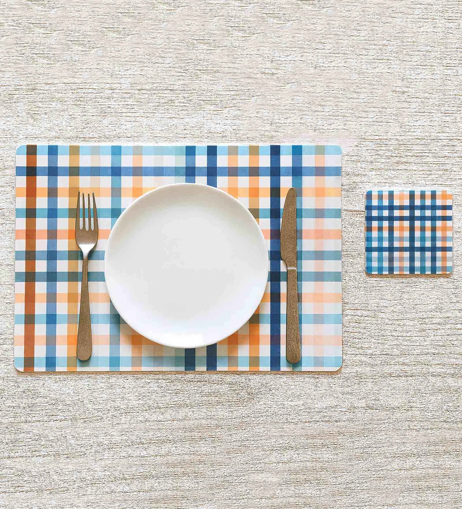 Reversible PVC Placemats & Coasters Set of 6