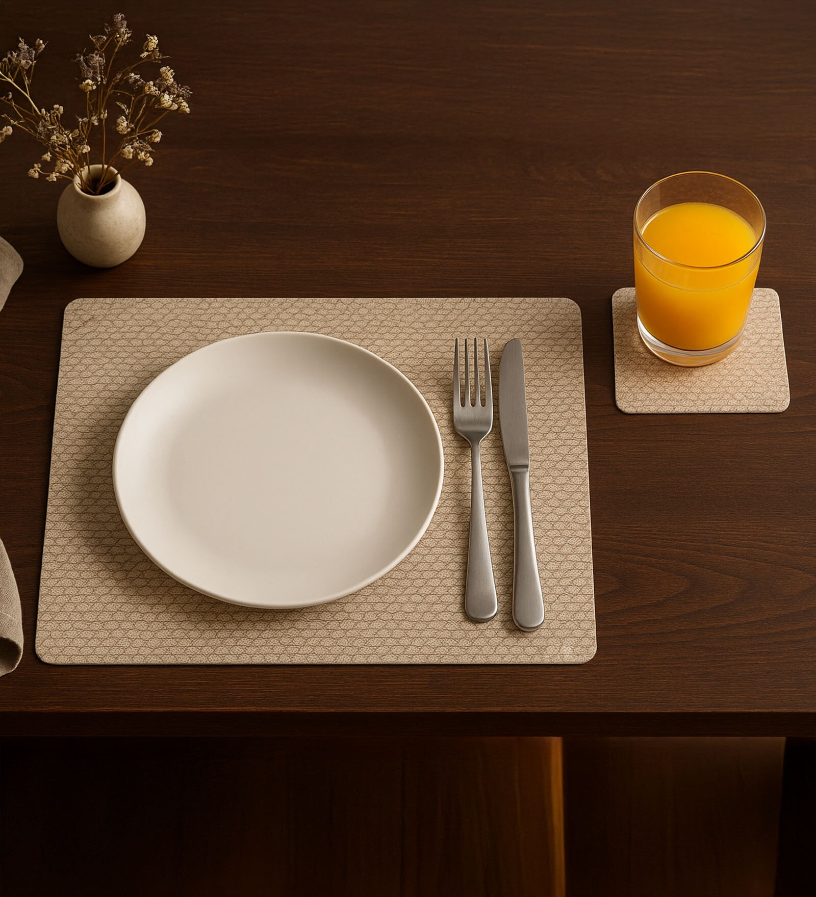 Reversible PVC Placemats & Coasters Set of 6