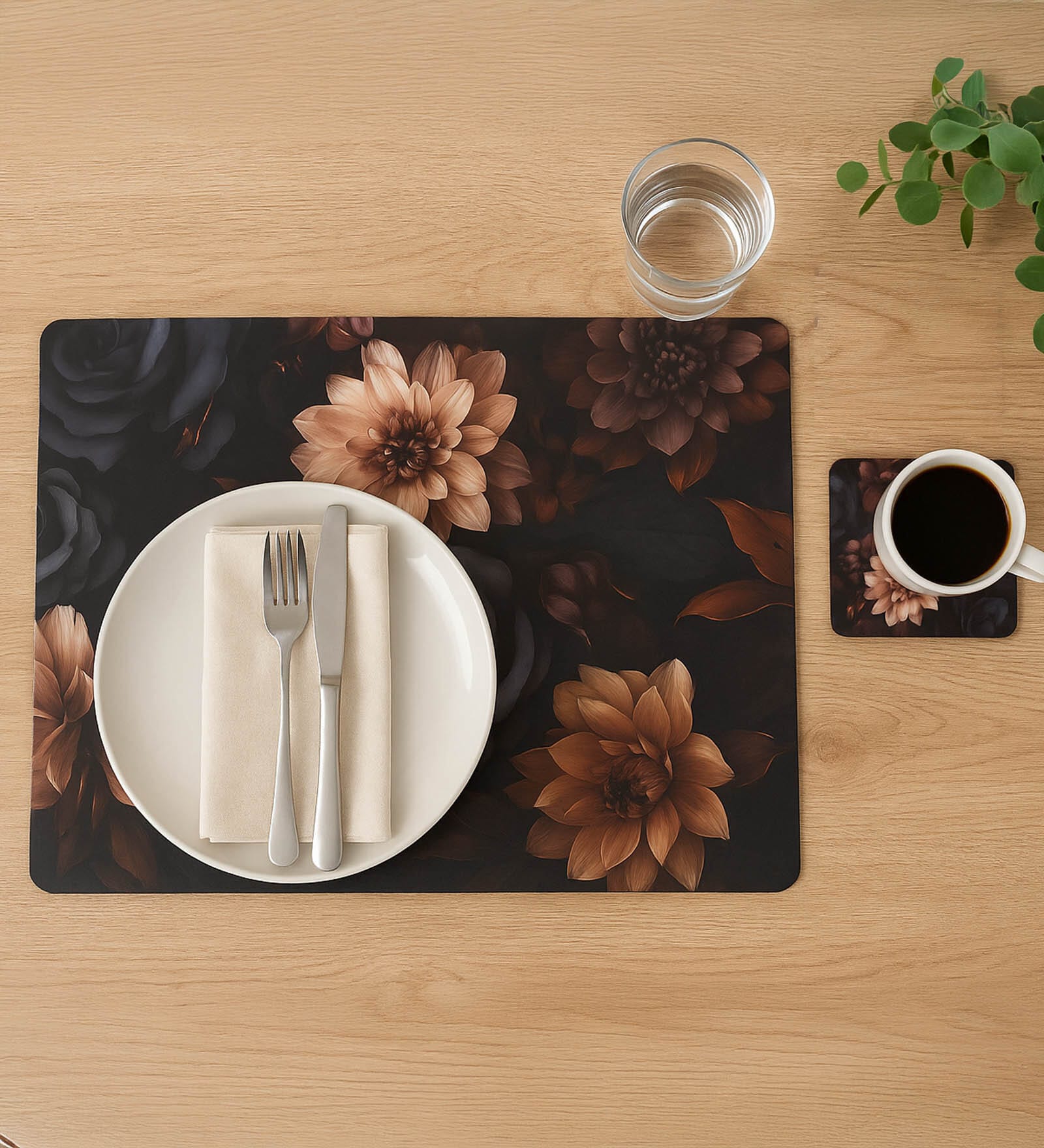 Reversible PVC Placemats & Coasters Set of 6
