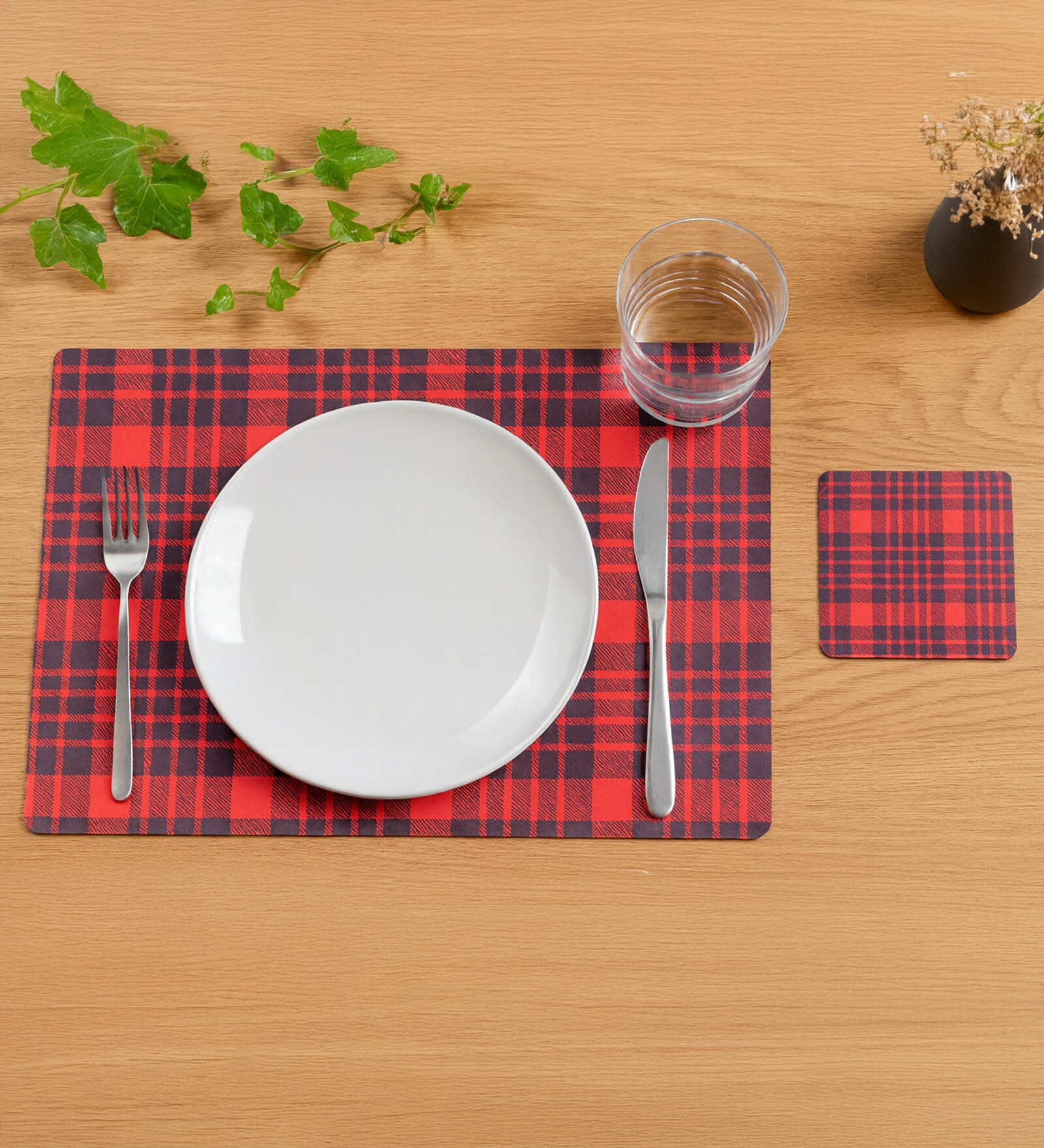 Reversible PVC Placemats & Coasters Set of 6