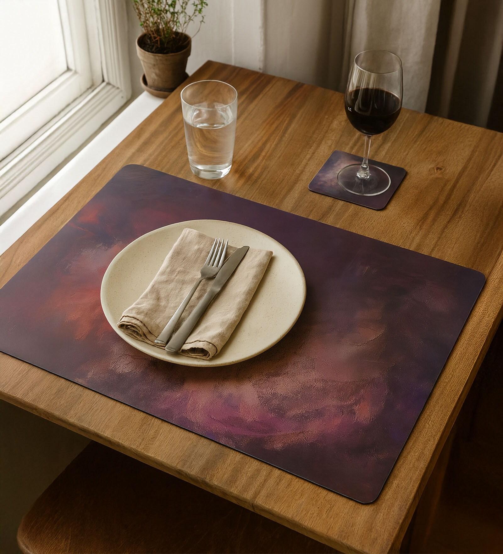 Reversible PVC Placemats & Coasters Set of 6