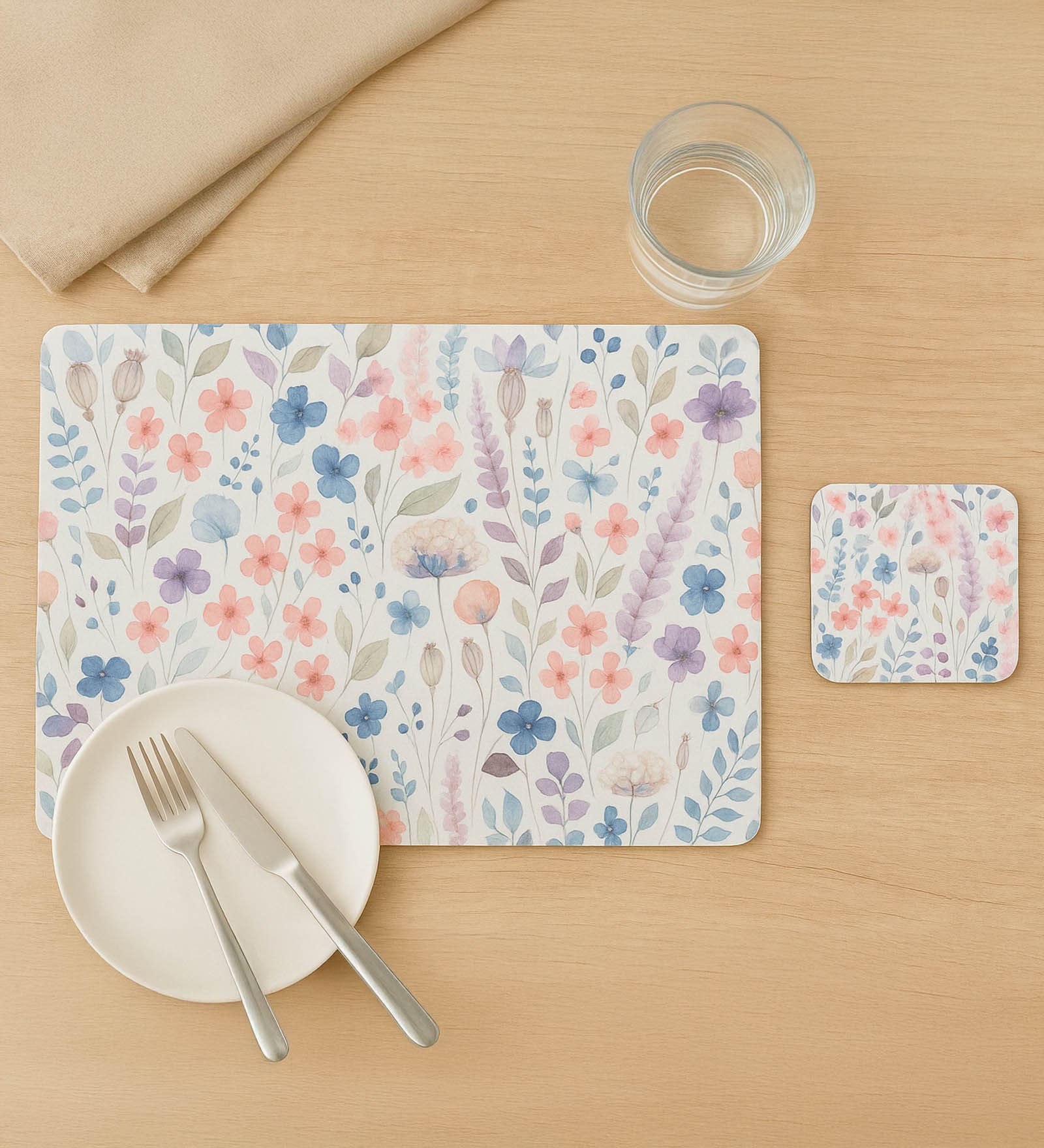 Reversible PVC Placemats & Coasters Set of 6
