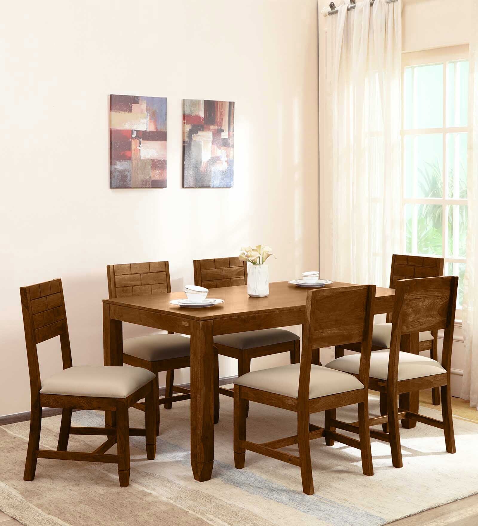 Buy Rezzan Sheesham Wood 6 Seater Dining Set In Scratch Resistant ...