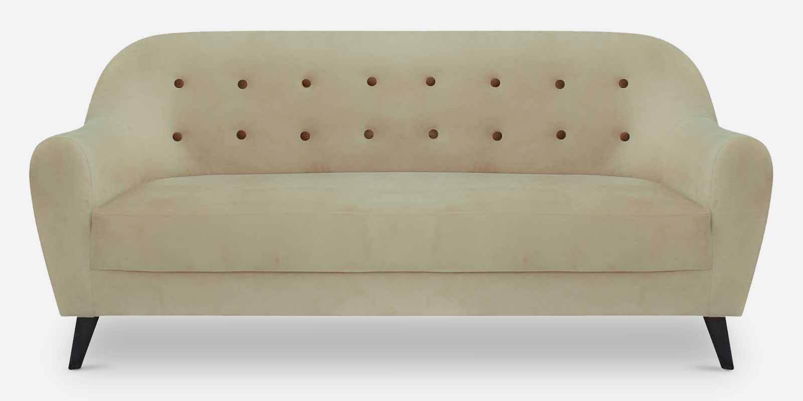Rebecca Velvet 3 Seater Sofa in Beige Colour