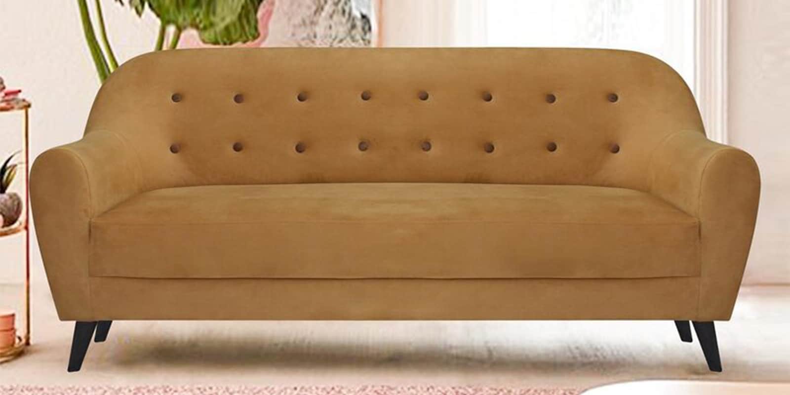 Rebecca Velvet 3 Seater Sofa in Mustard Colour