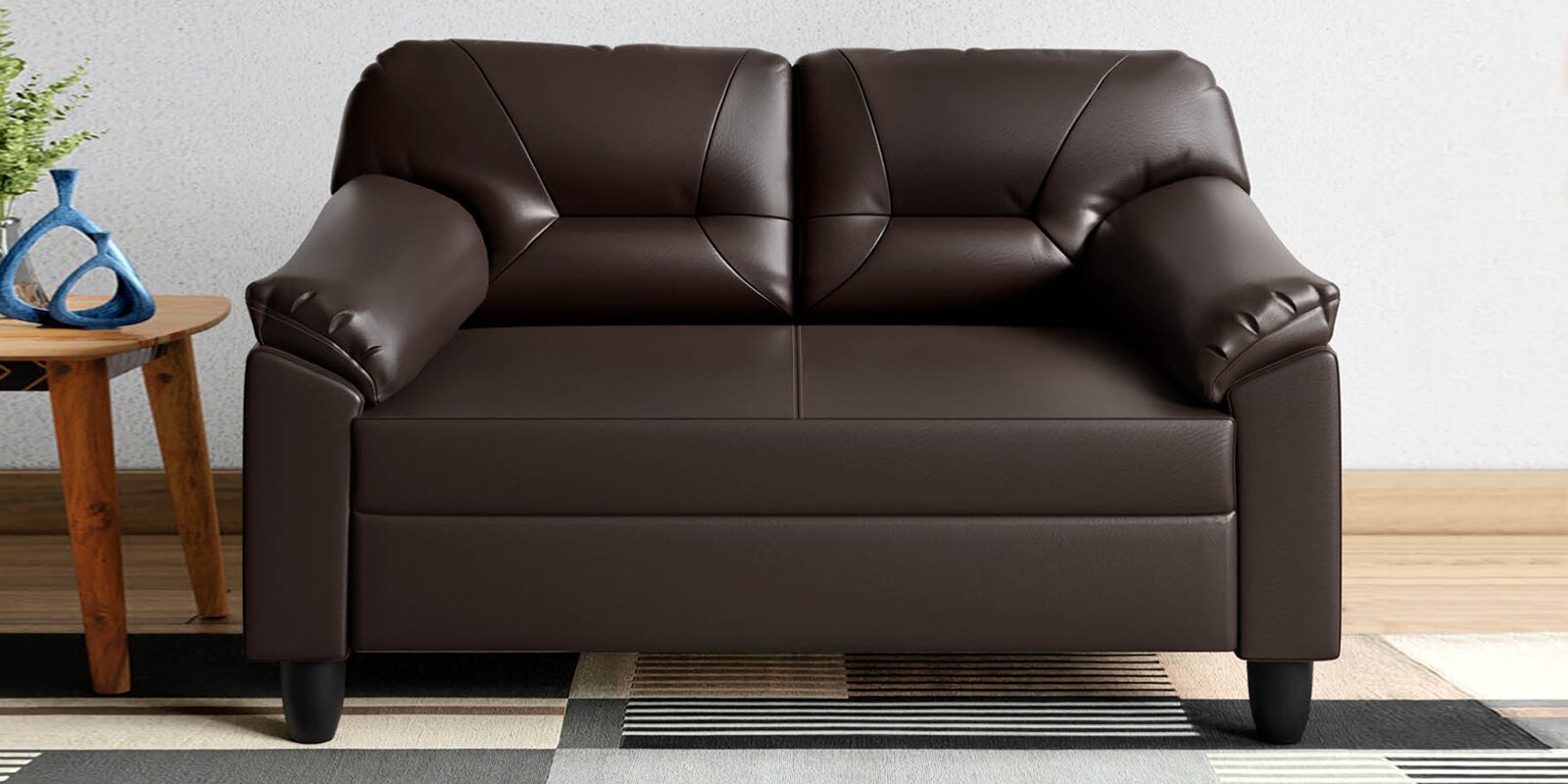 Rejoice Fabric 2 Seater Sofa In Coffee Brown Colour Rejoice Fabric 2 Seater Sofa In Coffee Brown Colour
